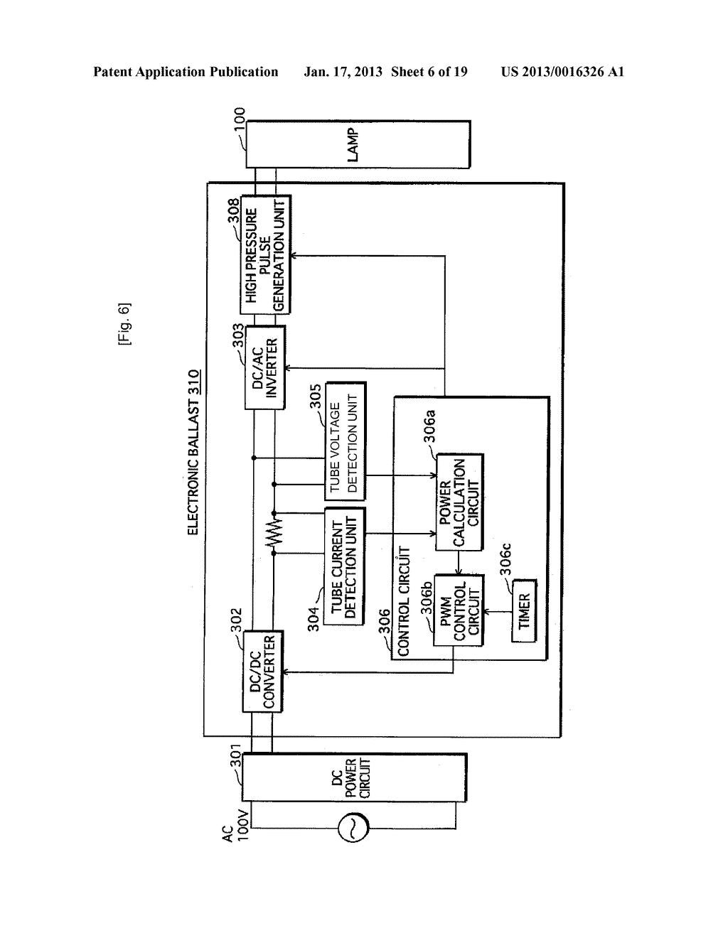 LIGHTING METHOD AND LIGHTING APPARATUS FOR A HIGH PRESSURE DISCHARGE LAMP,     A HIGH PRESSURE DISCHARGE LAMP APPARATUS, AND A PROJECTION-TYPE IMAGE     DISPLAY APPARATUS - diagram, schematic, and image 07