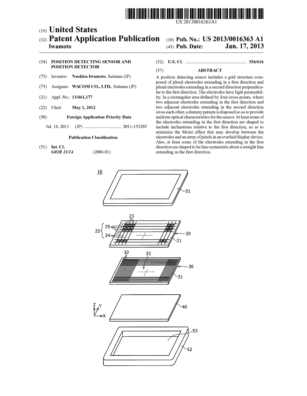 POSITION DETECTING SENSOR AND POSITION DETECTORAANM Iwamoto; NaohisaAACI SaitamaAACO JPAAGP Iwamoto; Naohisa Saitama JP - diagram, schematic, and image 01