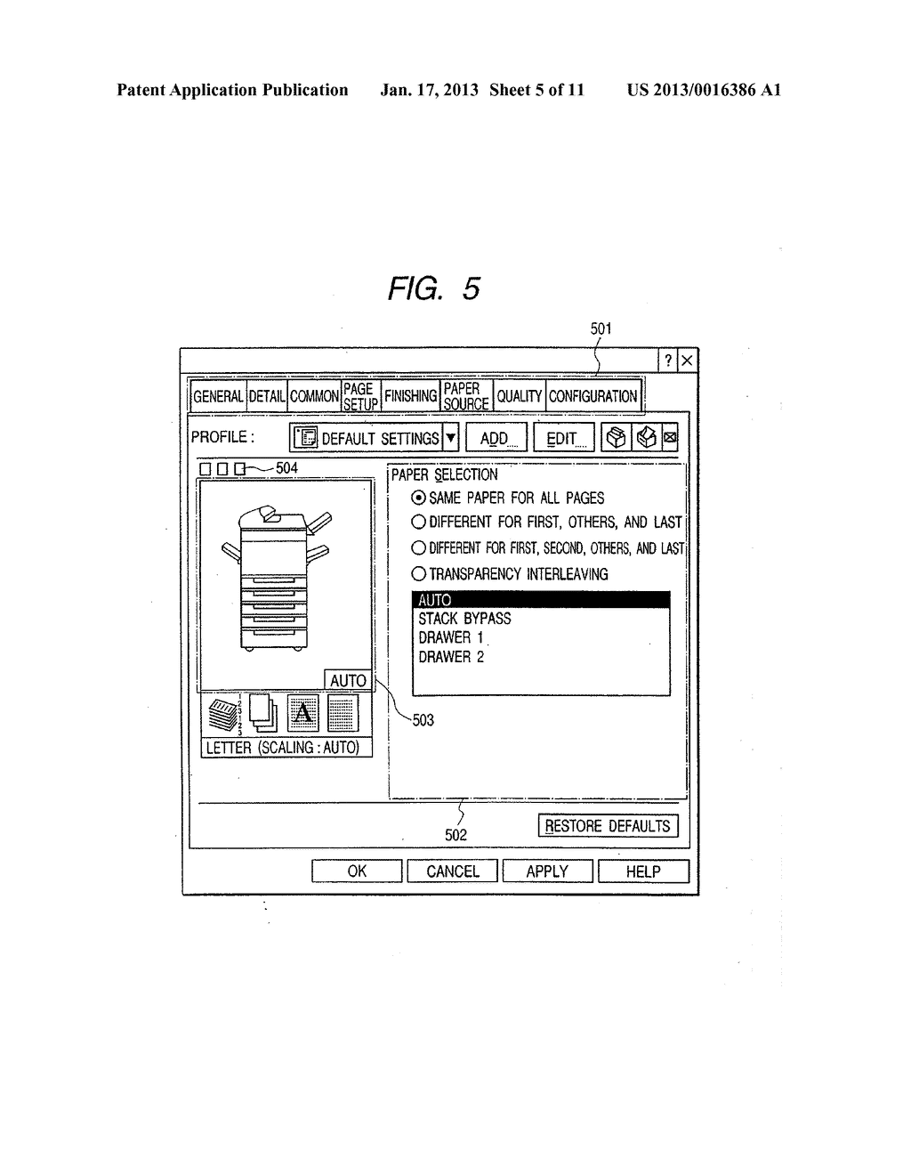 INFORMATION PROCESSING APPARATUS, DEVICE SETTING METHOD, AND     COMPUTER-READABLE MEMORY MEDIUM STORING DEVICE DRIVER PROGRAM THEREIN - diagram, schematic, and image 06