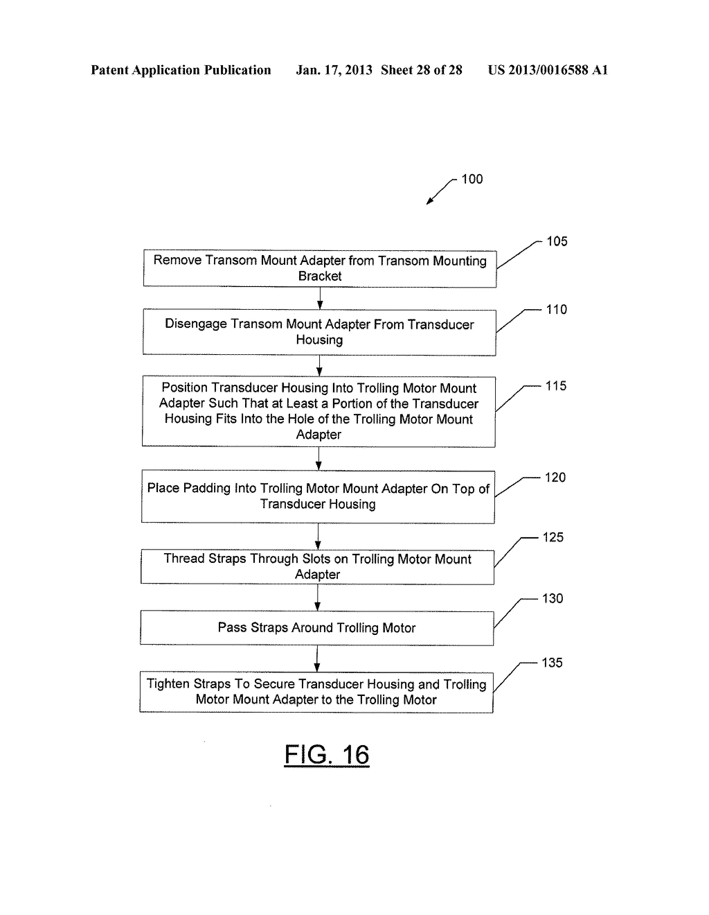 SYSTEM FOR INTERCHANGEABLE MOUNTING OPTIONS FOR A SONAR TRANSDUCERAANM O'Dell; Kyle D.AACI Fort GibsonAAST OKAACO USAAGP O'Dell; Kyle D. Fort Gibson OK US - diagram, schematic, and image 29