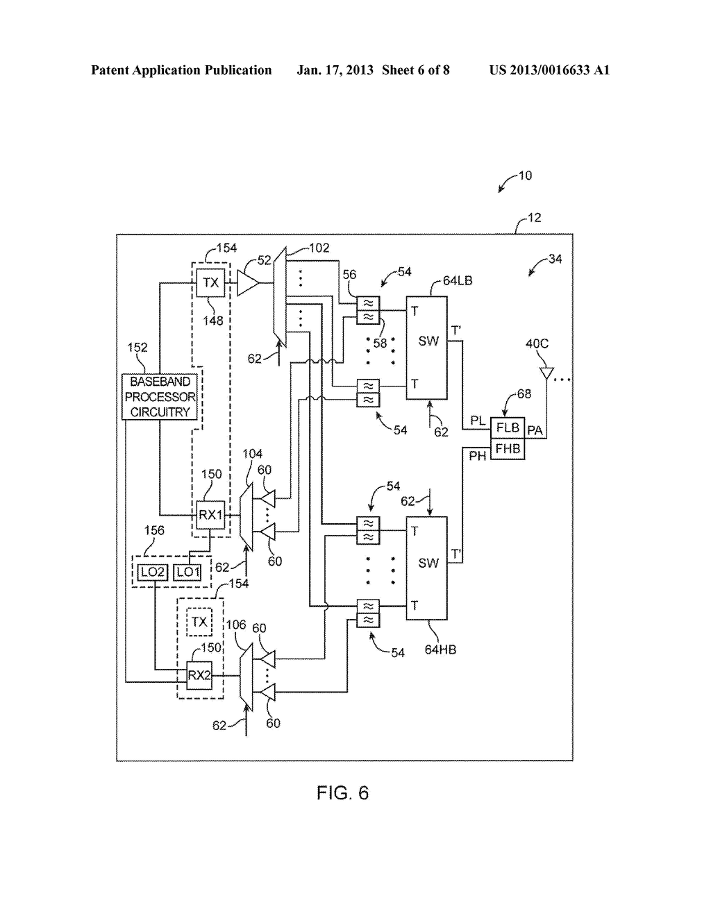 Wireless Circuitry for Simultaneously Receiving Radio-frequency     Transmissions in Different Frequency BandsAANM Lum; Nicholas W.AACI Santa ClaraAAST CAAACO USAAGP Lum; Nicholas W. Santa Clara CA USAANM Dimpflmaier; Ronald W.AACI Los GatosAAST CAAACO USAAGP Dimpflmaier; Ronald W. Los Gatos CA USAANM Sanguinetti; Louie J.AACI Los GatosAAST CAAACO USAAGP Sanguinetti; Louie J. Los Gatos CA US - diagram, schematic, and image 07