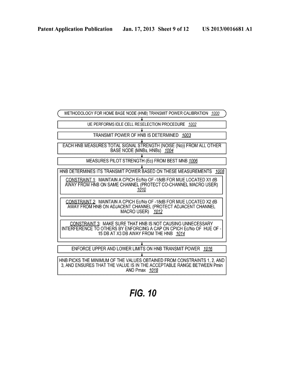 AUTOMATED PARAMETER ADJUSTMENT TO COMPENSATE SELF ADJUSTING TRANSMIT POWER     AND SENSITIVITY LEVEL AT THE NODE B - diagram, schematic, and image 10