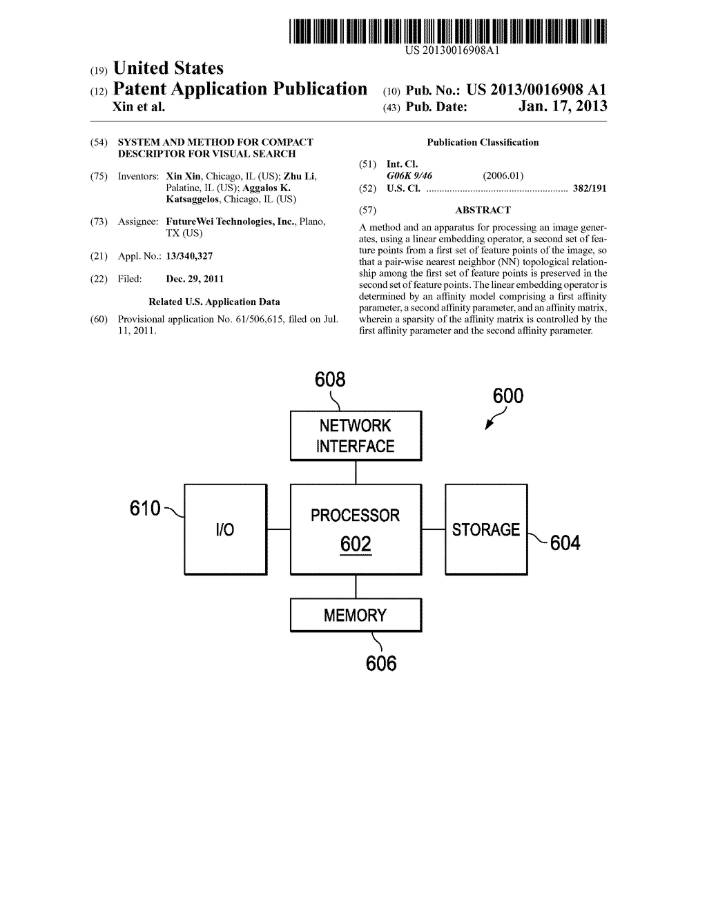 System and Method for Compact Descriptor for Visual Search - diagram, schematic, and image 01