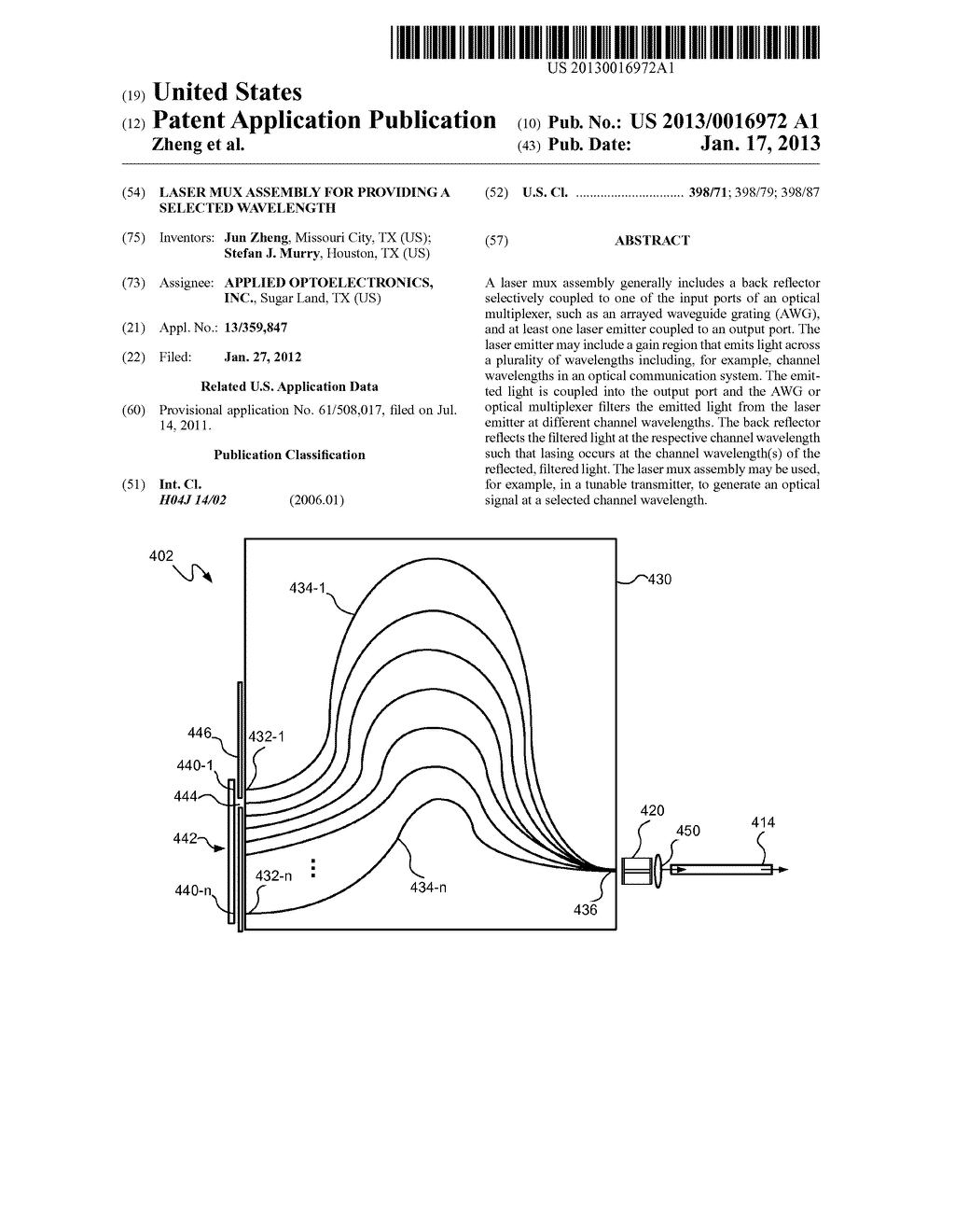 LASER MUX ASSEMBLY FOR PROVIDING A SELECTED WAVELENGTH - diagram, schematic, and image 01