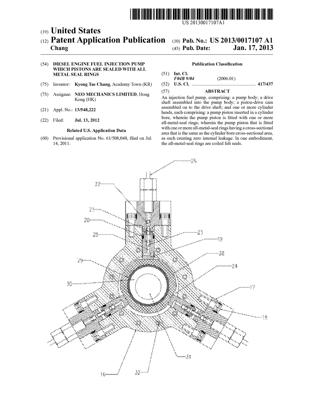 DIESEL ENGINE FUEL INJECTION PUMP WHICH PISTONS ARE SEALED WITH ALL METAL     SEAL RINGS - diagram, schematic, and image 01