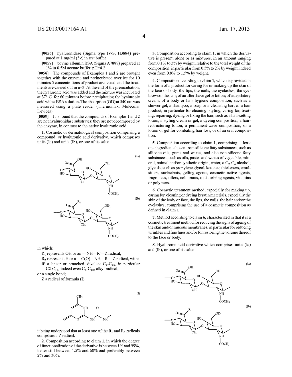 COSMETIC DERMATOLOGICAL COMPOSITION, COSMETIC TREATMENT METHOD, AND     HYALURONIC ACID DERIVATIVE - diagram, schematic, and image 05
