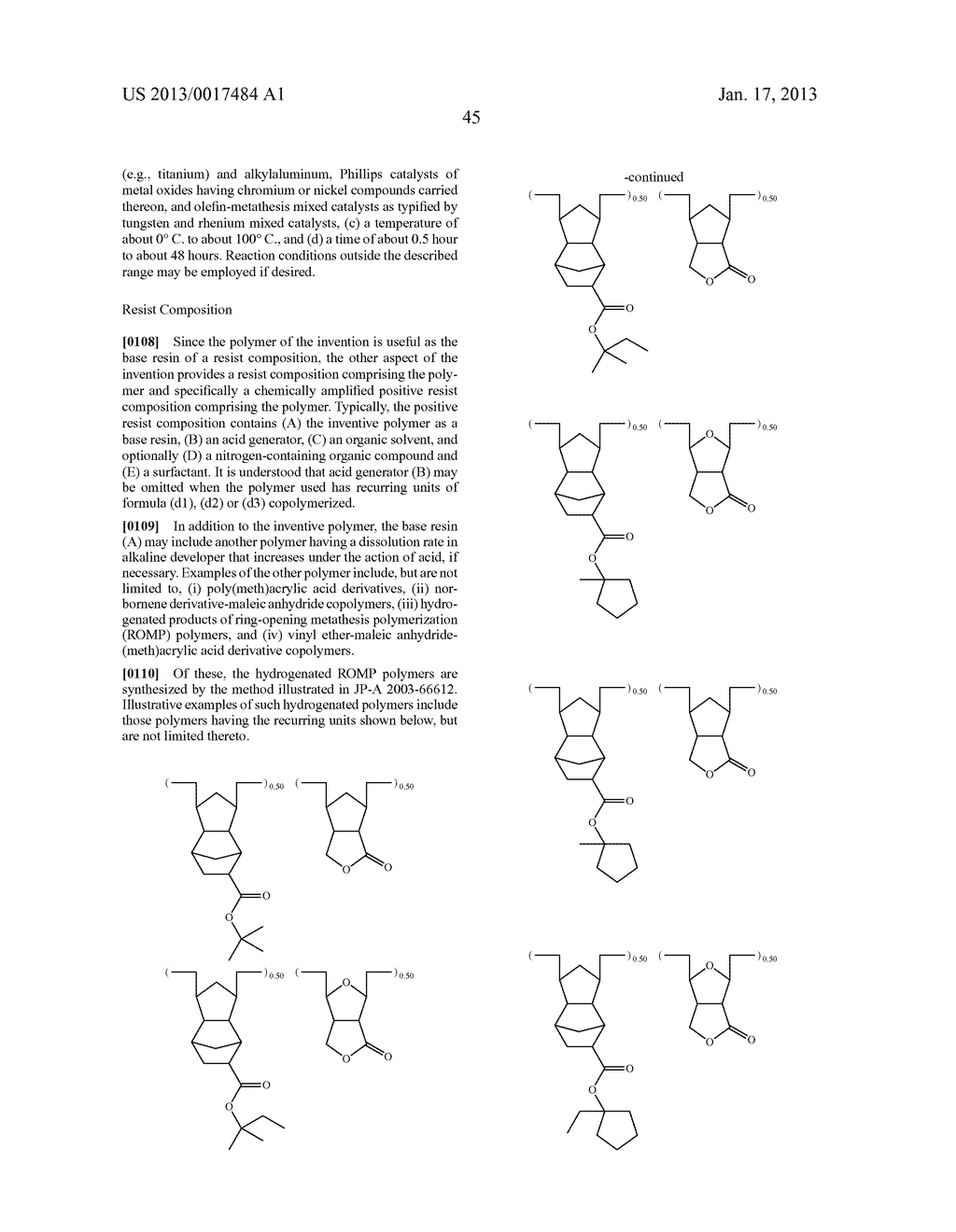 POLYMERIZABLE ESTER COMPOUND, POLYMER, RESIST COMPOSITION, AND PATTERNING     PROCESSAANM HASEGAWA; KojiAACI Joetsu-shiAACO JPAAGP HASEGAWA; Koji Joetsu-shi JPAANM SAGEHASHI; MasayoshiAACI Joetsu-shiAACO JPAAGP SAGEHASHI; Masayoshi Joetsu-shi JPAANM SUKA; YuukiAACI Joetsu-shiAACO JPAAGP SUKA; Yuuki Joetsu-shi JPAANM IIO; MasashiAACI Joetsu-shiAACO JPAAGP IIO; Masashi Joetsu-shi JP - diagram, schematic, and image 46