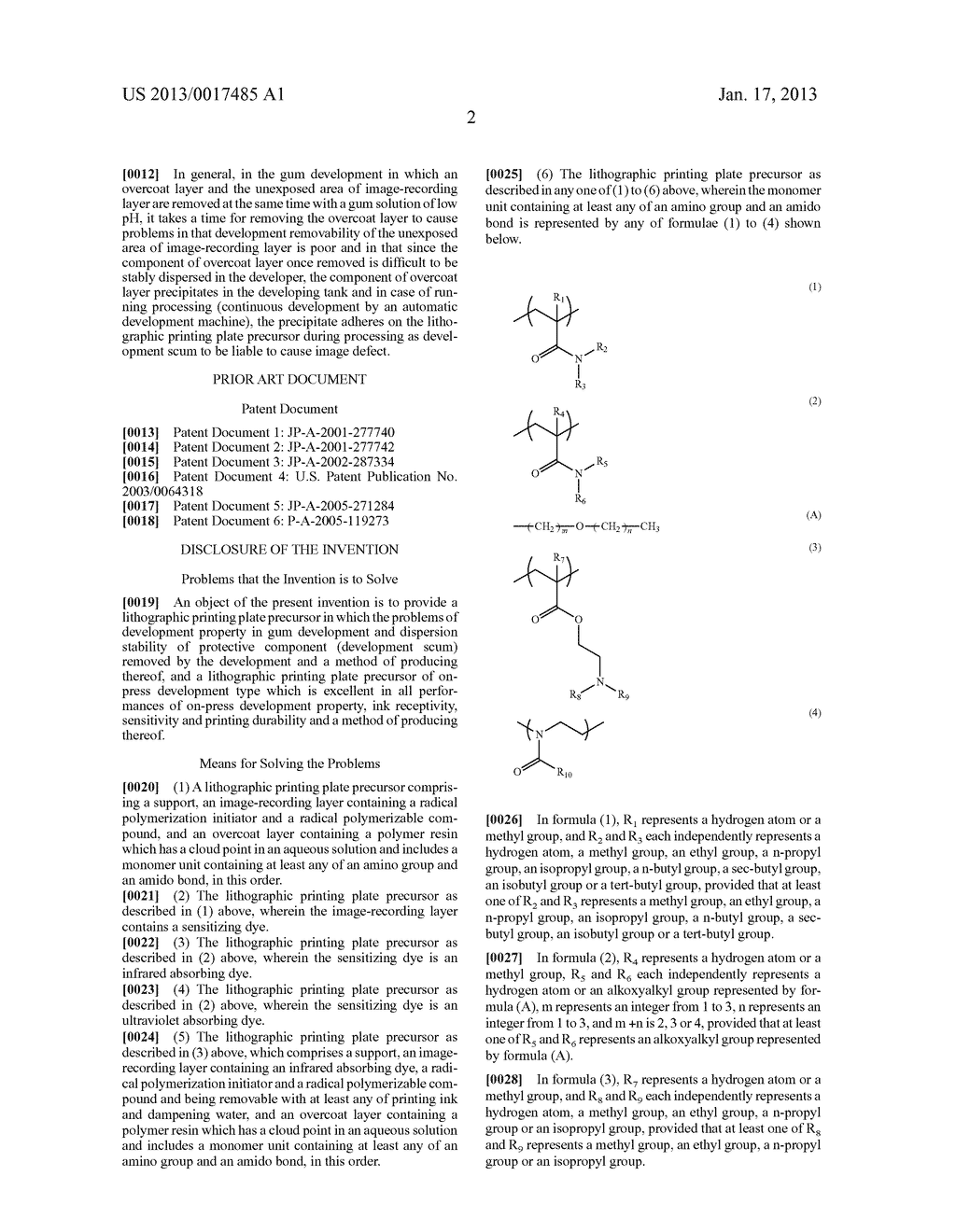 LITHOGRAPHIC PRINTING PLATE PRECURSOR AND METHOD OF PRODUCING THEREOFAANM Fujiki; YuzoAACI Haibara-gunAACO JPAAGP Fujiki; Yuzo Haibara-gun JPAANM Suzuki; ShotaAACI Haibara-gunAACO JPAAGP Suzuki; Shota Haibara-gun JP - diagram, schematic, and image 04