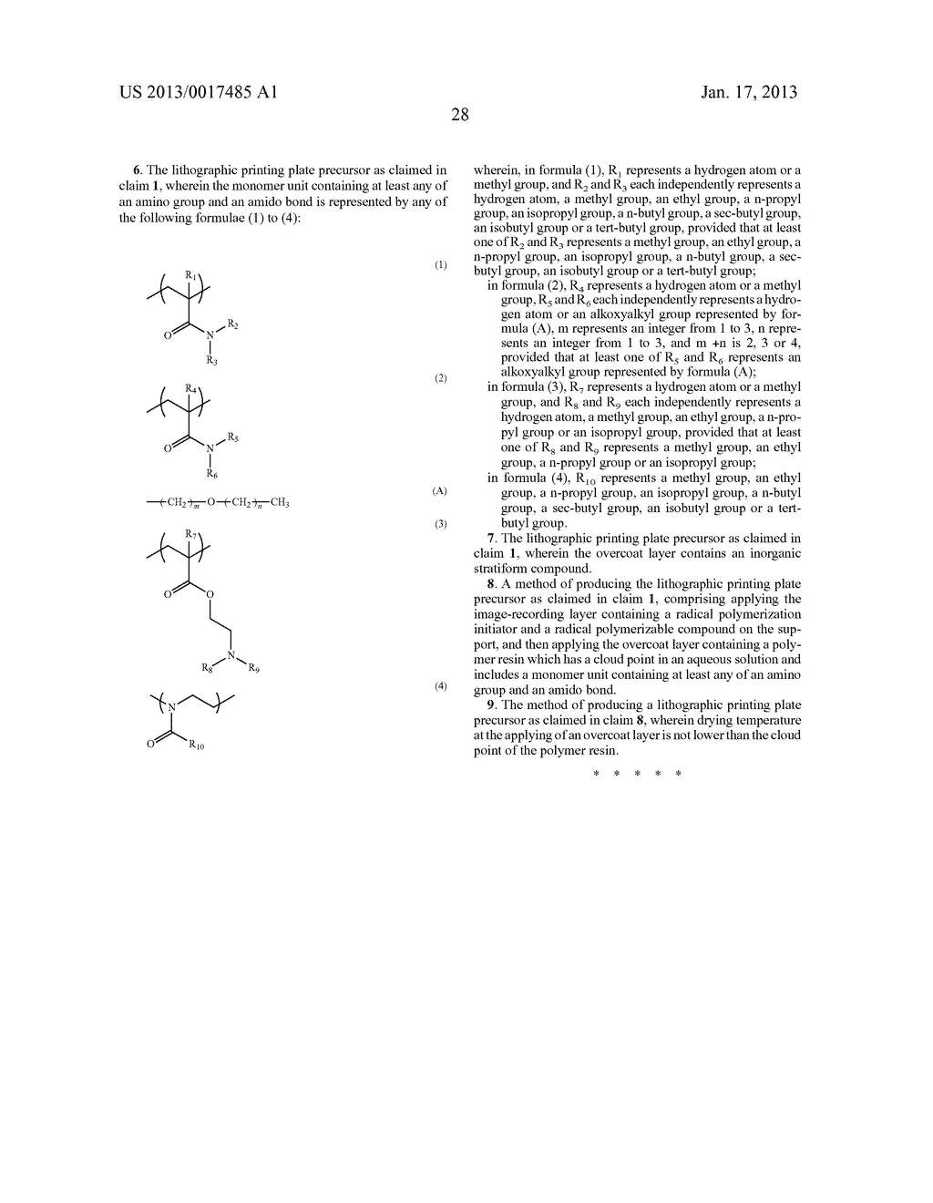 LITHOGRAPHIC PRINTING PLATE PRECURSOR AND METHOD OF PRODUCING THEREOFAANM Fujiki; YuzoAACI Haibara-gunAACO JPAAGP Fujiki; Yuzo Haibara-gun JPAANM Suzuki; ShotaAACI Haibara-gunAACO JPAAGP Suzuki; Shota Haibara-gun JP - diagram, schematic, and image 30