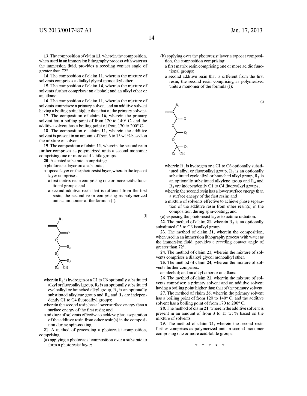 COMPOSITIONS AND PROCESSES FOR PHOTOLITHOGRAPHY - diagram, schematic, and image 15