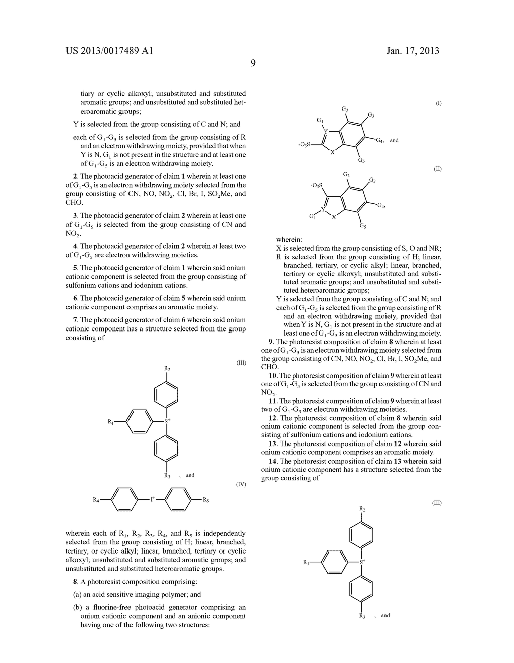 FLUORINE-FREE FUSED RING HETEROAROMATIC PHOTOACID GENERATORS AND RESIST     COMPOSITIONS CONTAINING THE SAME - diagram, schematic, and image 10