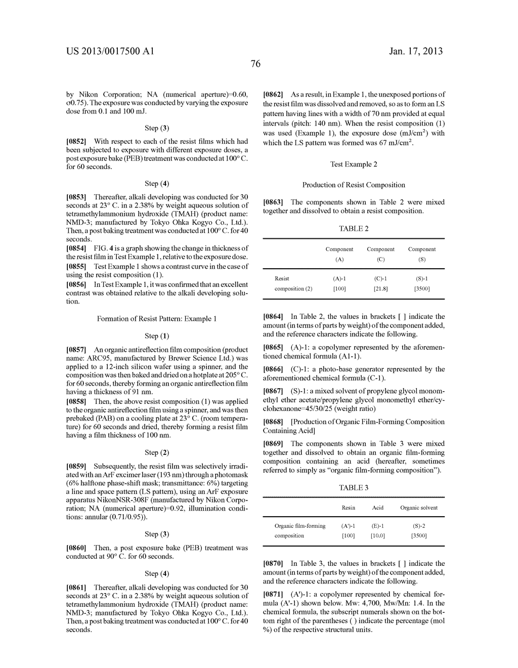 METHOD OF FORMING RESIST PATTERNAANM Yokoya; JiroAACI Kawasaki-shiAACO JPAAGP Yokoya; Jiro Kawasaki-shi JPAANM Nakamura; TsuyoshiAACI Kawasaki-shiAACO JPAAGP Nakamura; Tsuyoshi Kawasaki-shi JPAANM Shimizu; HiroakiAACI Kawasaki-shiAACO JPAAGP Shimizu; Hiroaki Kawasaki-shi JPAANM Takeshita; MasaruAACI Kawasaki-shiAACO JPAAGP Takeshita; Masaru Kawasaki-shi JPAANM Nito; HidetoAACI Kawasaki-shiAACO JPAAGP Nito; Hideto Kawasaki-shi JPAANM Saito; HirokuniAACI Kawasaki-shiAACO JPAAGP Saito; Hirokuni Kawasaki-shi JP - diagram, schematic, and image 82