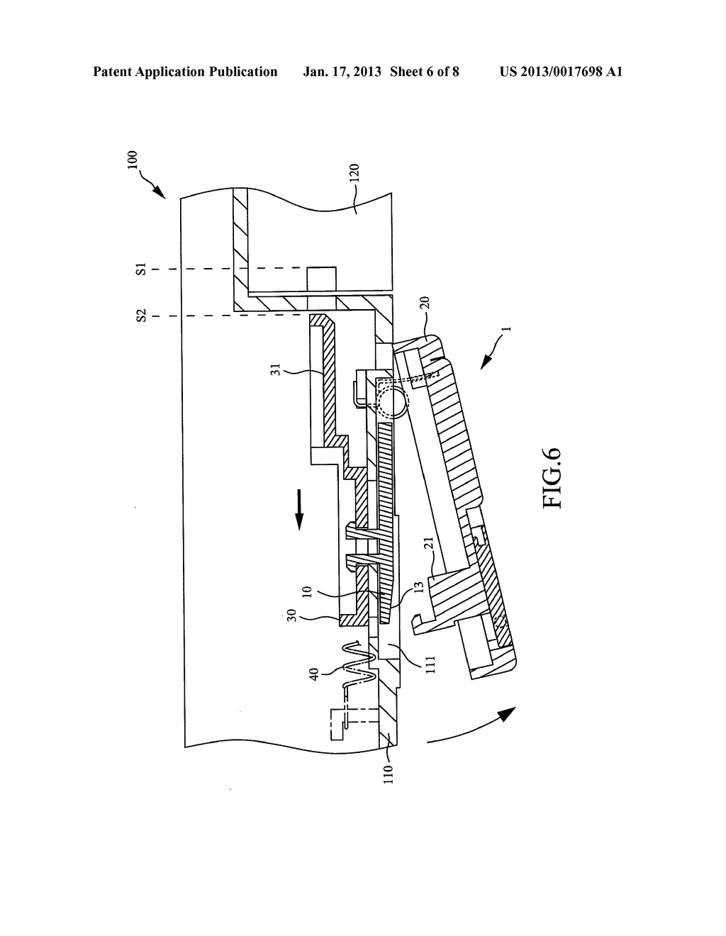 PORTABLE ELECTRONIC DEVICE AND BATTERY EJECTING STRUCTURE THEREOFAANM CHENG; Wen-ChiehAACI New Taipei CityAACO TWAAGP CHENG; Wen-Chieh New Taipei City TWAANM LEE; Yao-TingAACI New Taipei CityAACO TWAAGP LEE; Yao-Ting New Taipei City TW - diagram, schematic, and image 07