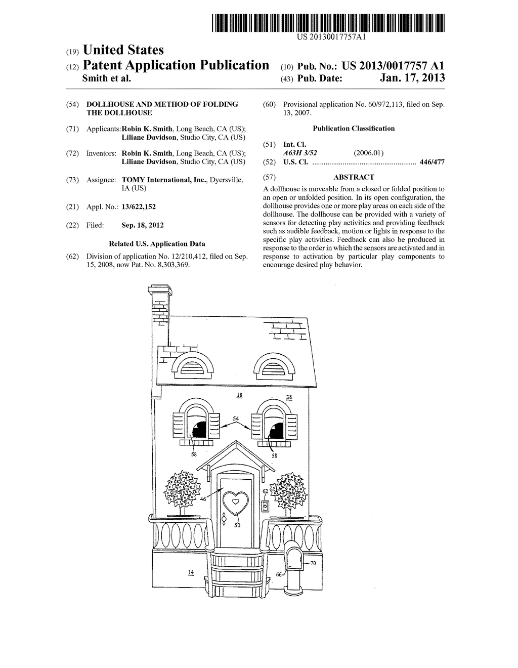 DOLLHOUSE AND METHOD OF FOLDING THE DOLLHOUSE - diagram, schematic, and image 01