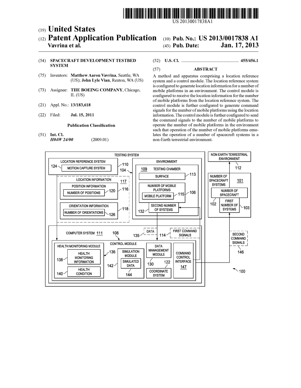 Spacecraft Development Testbed SystemAANM Vavrina; Matthew AaronAACI SeattleAAST WAAACO USAAGP Vavrina; Matthew Aaron Seattle WA USAANM Vian; John LyleAACI RentonAAST WAAACO USAAGP Vian; John Lyle Renton WA US - diagram, schematic, and image 01