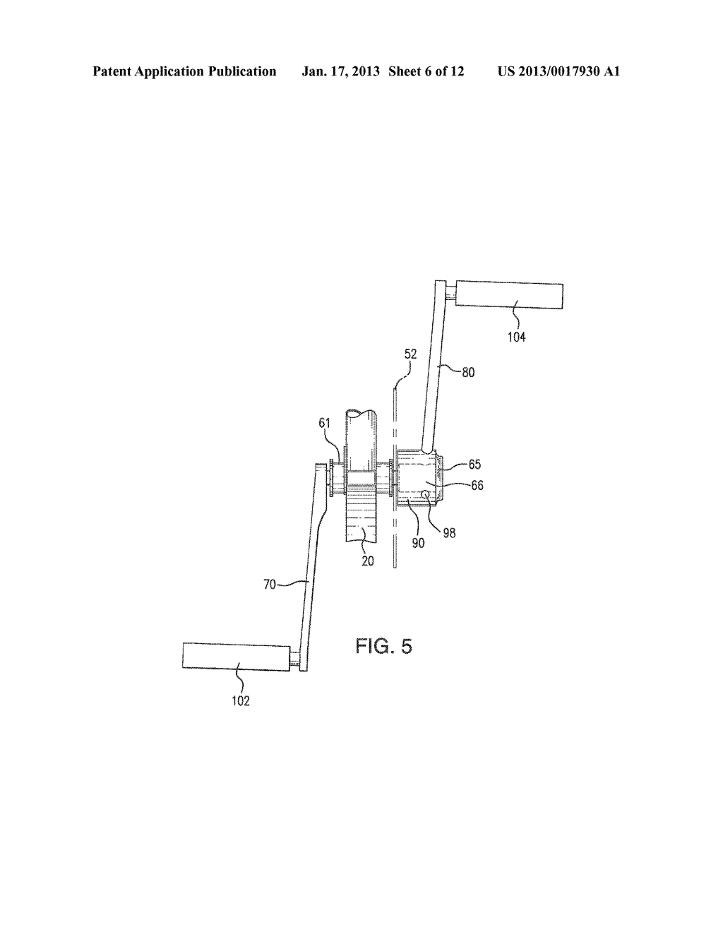 SUPINE CYCLING EXERCISE MACHINE WITH A USER REPOSITIONABLE CRANKARM AND     METHOD OF USEAANM Walton; Christopher E.AACI MiamiAAST FLAACO USAAGP Walton; Christopher E. Miami FL US - diagram, schematic, and image 07