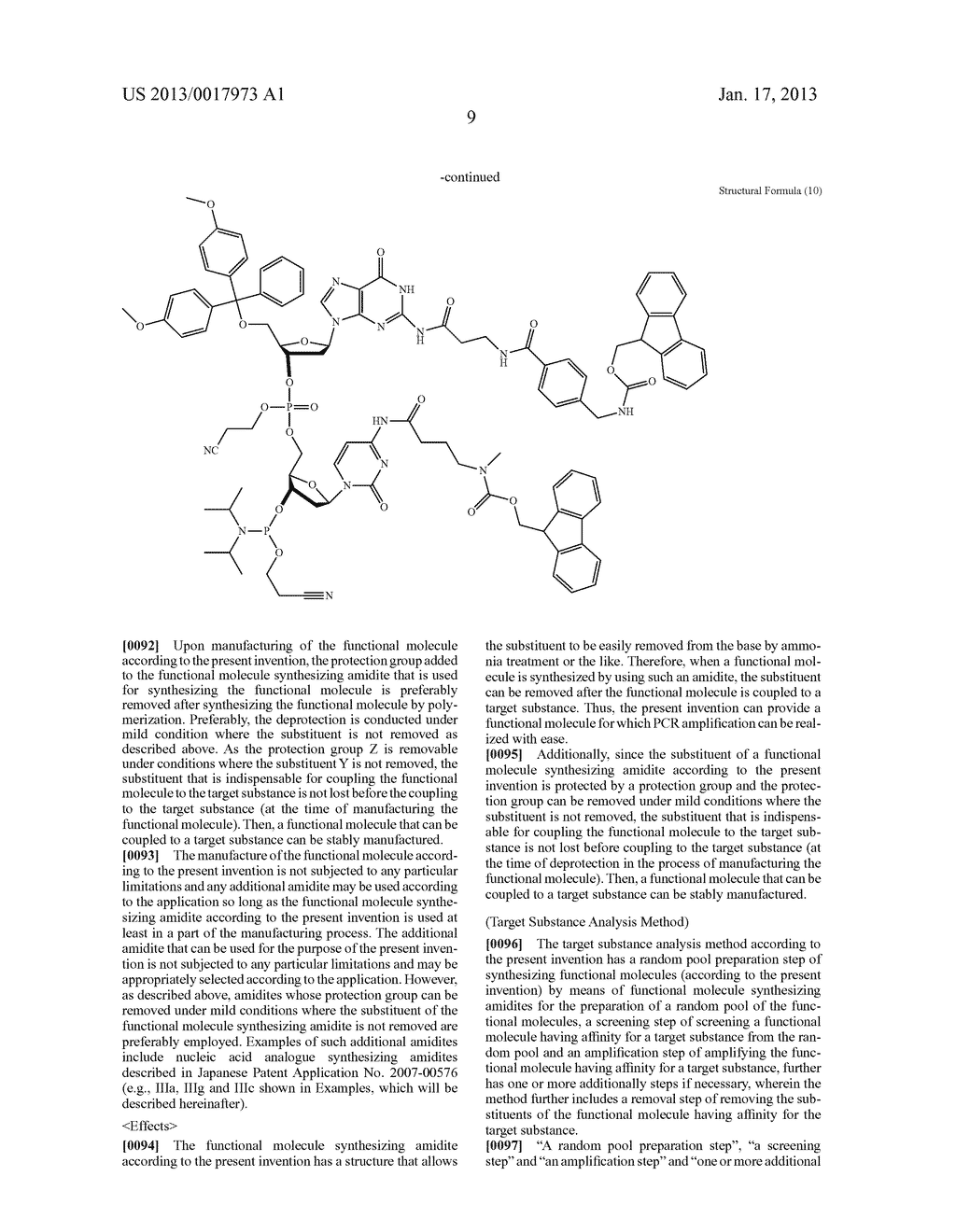 FUNCTIONAL MOLECULE, FUNCTIONAL MOLECULE SYNTHESIZING AMIDITE AND TARGET     SUBSTANCE ANALYSIS METHOD - diagram, schematic, and image 59