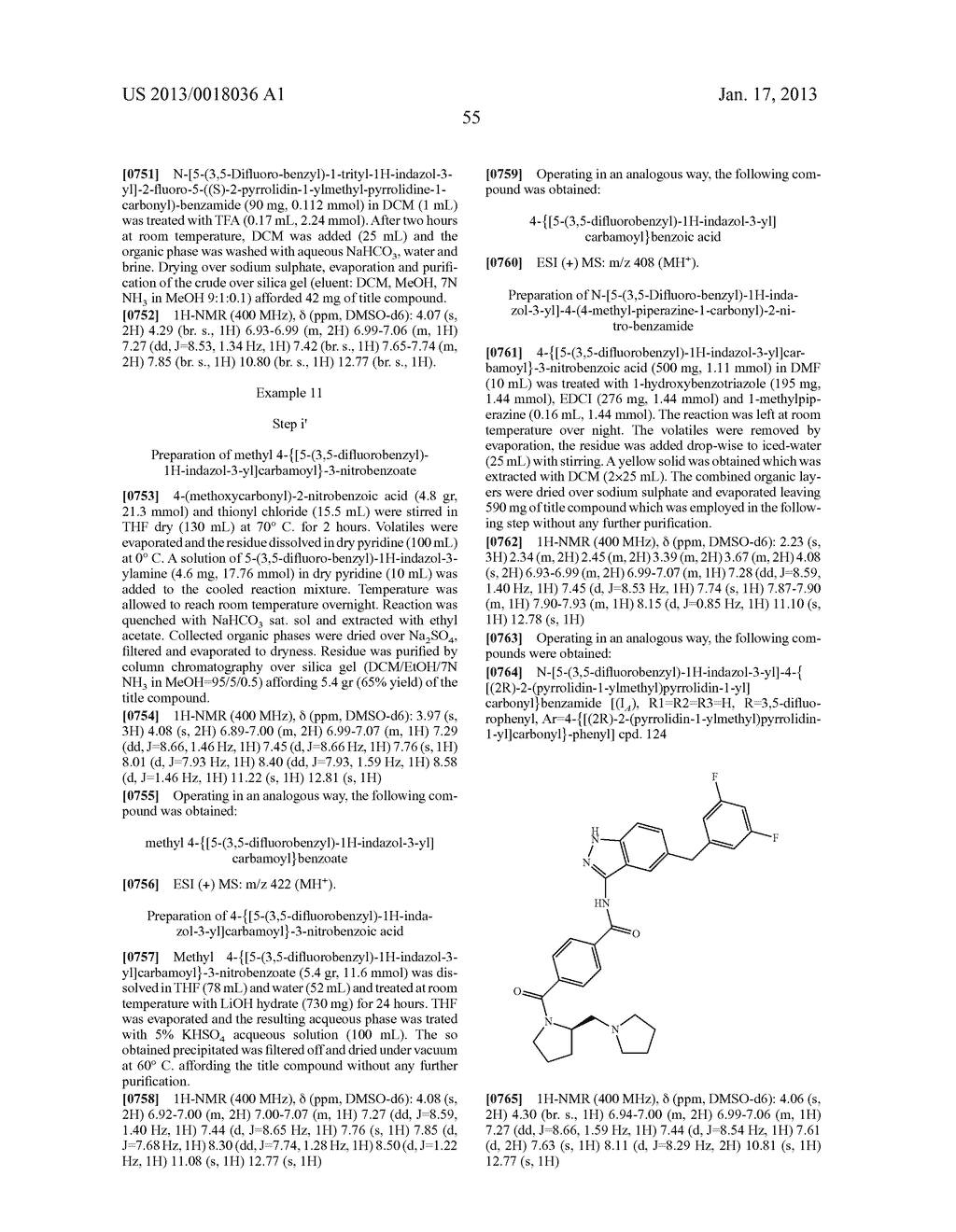 SUBSTITUTED INDAZOLE DERIVATIVES ACTIVE AS KINASE INHIBITORS - diagram, schematic, and image 56