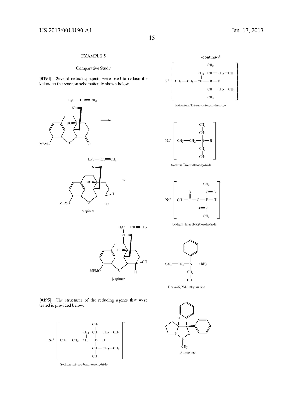 STEREOSELECTIVE REDUCTION OF A MORPHINONE - diagram, schematic, and image 17