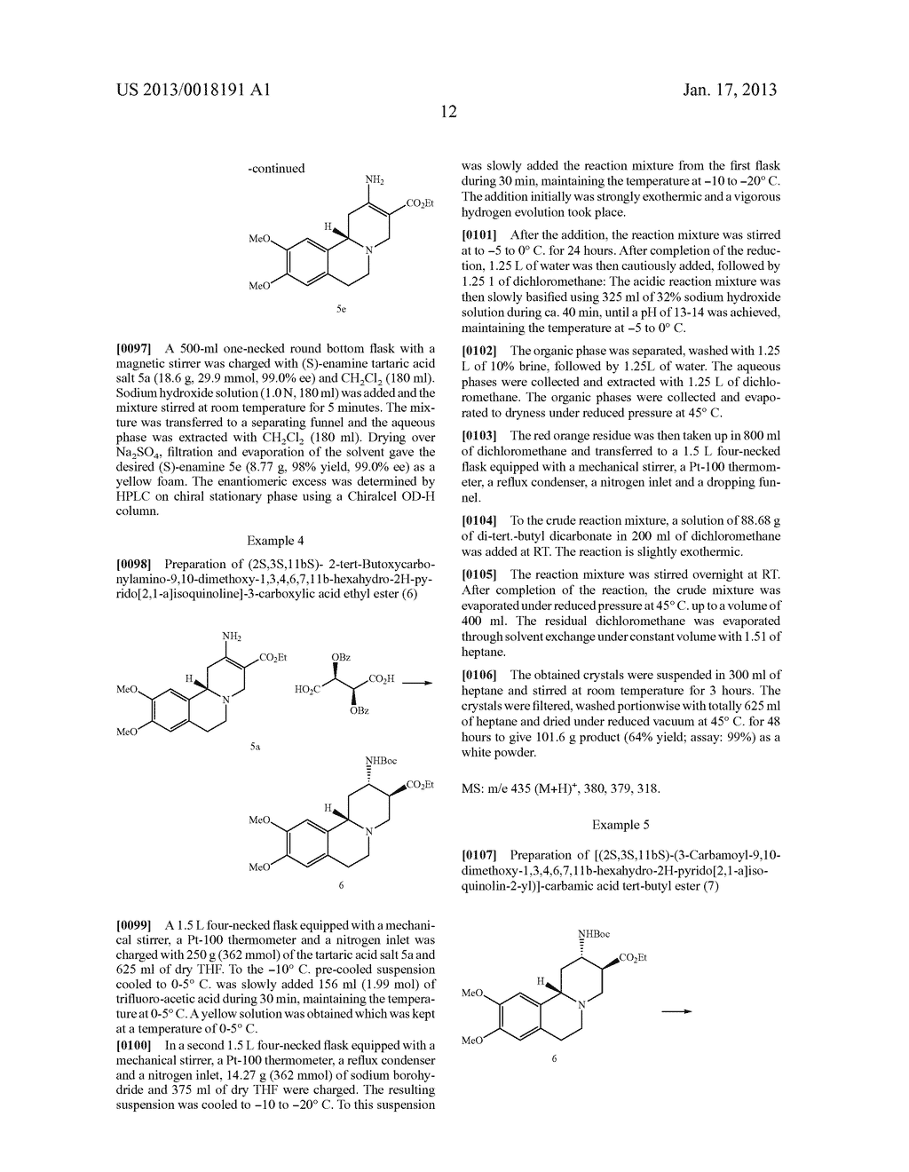 PROCESS FOR THE PREPARATION OF PYRIDO [2,1-A] ISOQUINOLINE DERIVATIVES     COMPRISING OPTICAL RESOLUTION OF AN ENAMINE - diagram, schematic, and image 13