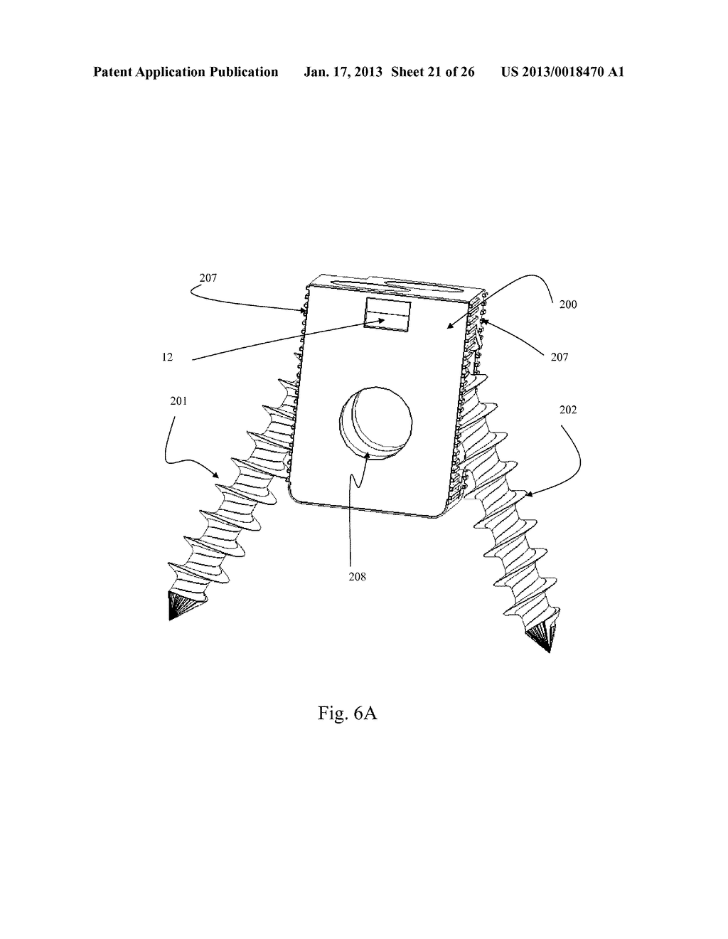 BI-DIRECTIONAL FIXATING/LOCKING TRANSVERTEBRAL BODY SCREW/INTERVERTEBRAL     CAGE STAND-ALONE CONSTRUCTS WITH VERTICAL HEMI-BRACKET SCREW LOCKING     MECHANISM - diagram, schematic, and image 22