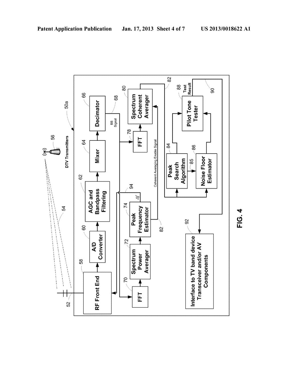 METHOD AND APPARATUS FOR DETECTING THE PRESENCE OF A DTV PILOT TONE IN A     HIGH NOISE ENVIRONMENTAANM Samarasooriya; VajiraAACI OttawaAACO CAAAGP Samarasooriya; Vajira Ottawa CAAANM Payer; DanielAACI RocklandAACO CAAAGP Payer; Daniel Rockland CAAANM Wight; James S.AACI OttawaAACO CAAAGP Wight; James S. Ottawa CA - diagram, schematic, and image 05