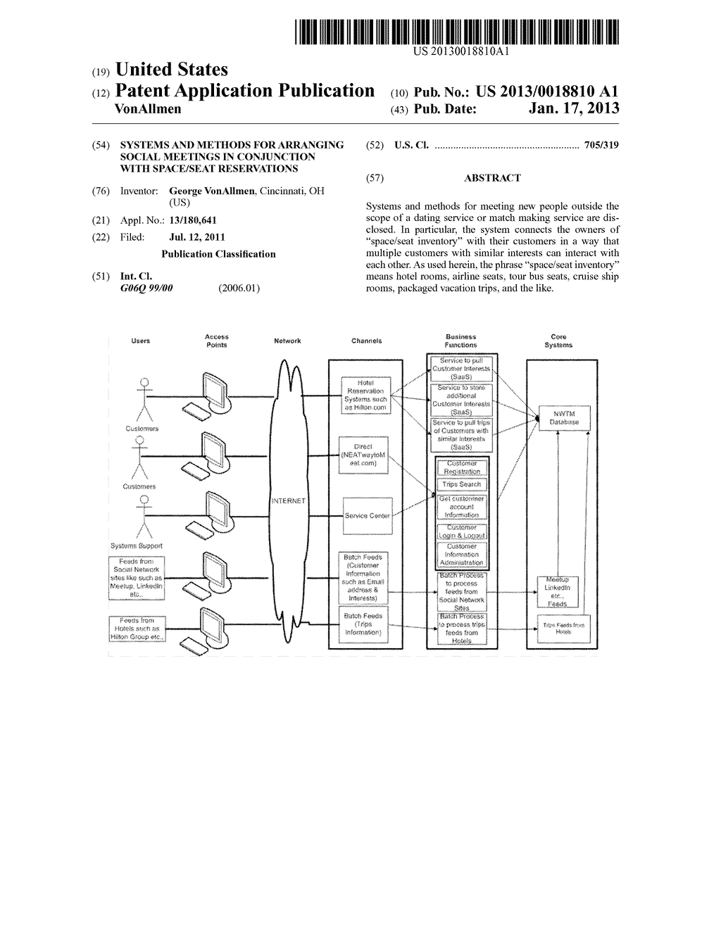 SYSTEMS AND METHODS FOR ARRANGING SOCIAL MEETINGS IN CONJUNCTION WITH     SPACE/SEAT RESERVATIONSAANM VonAllmen; GeorgeAACI CincinnatiAAST OHAACO USAAGP VonAllmen; George Cincinnati OH US - diagram, schematic, and image 01