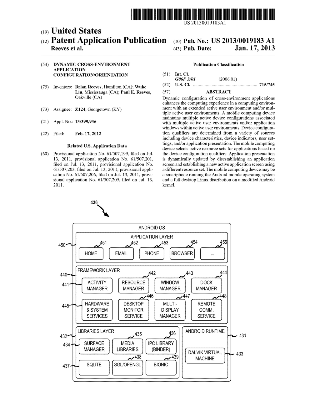 DYNAMIC CROSS-ENVIRONMENT APPLICATION CONFIGURATION/ORIENTATION - diagram, schematic, and image 01