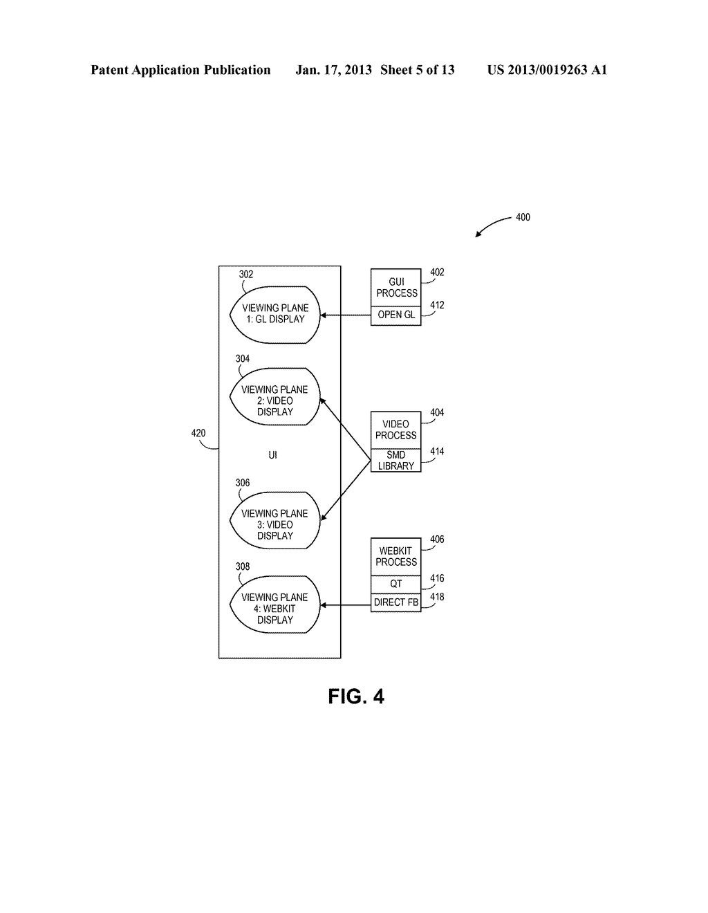 MECHANISM FOR FACILITATING MULTIPLE MULTIMEDIA VIEWING PLANES IN MEDIA     DISPLAY SYSTEMS - diagram, schematic, and image 06