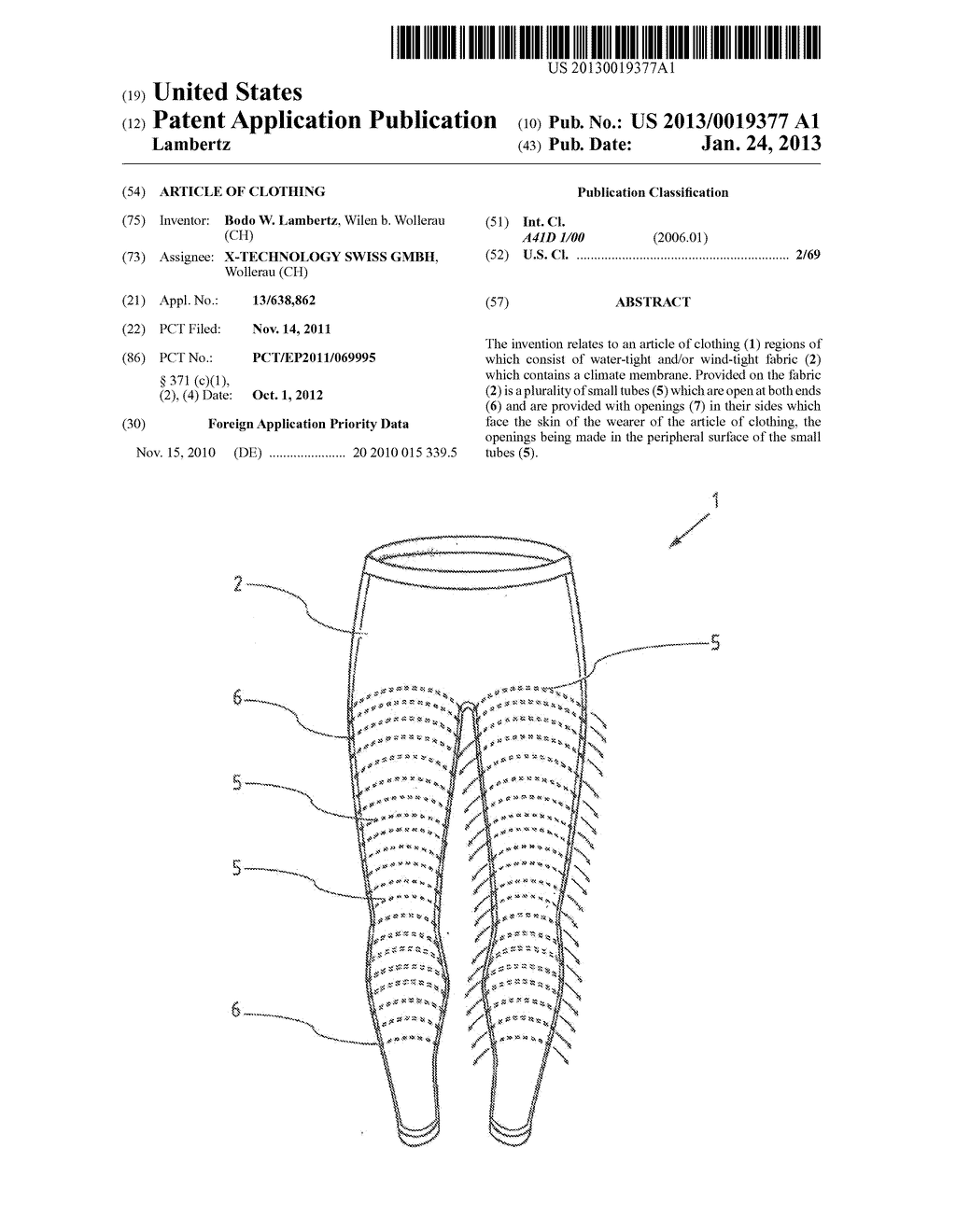 ARTICLE OF CLOTHING - diagram, schematic, and image 01