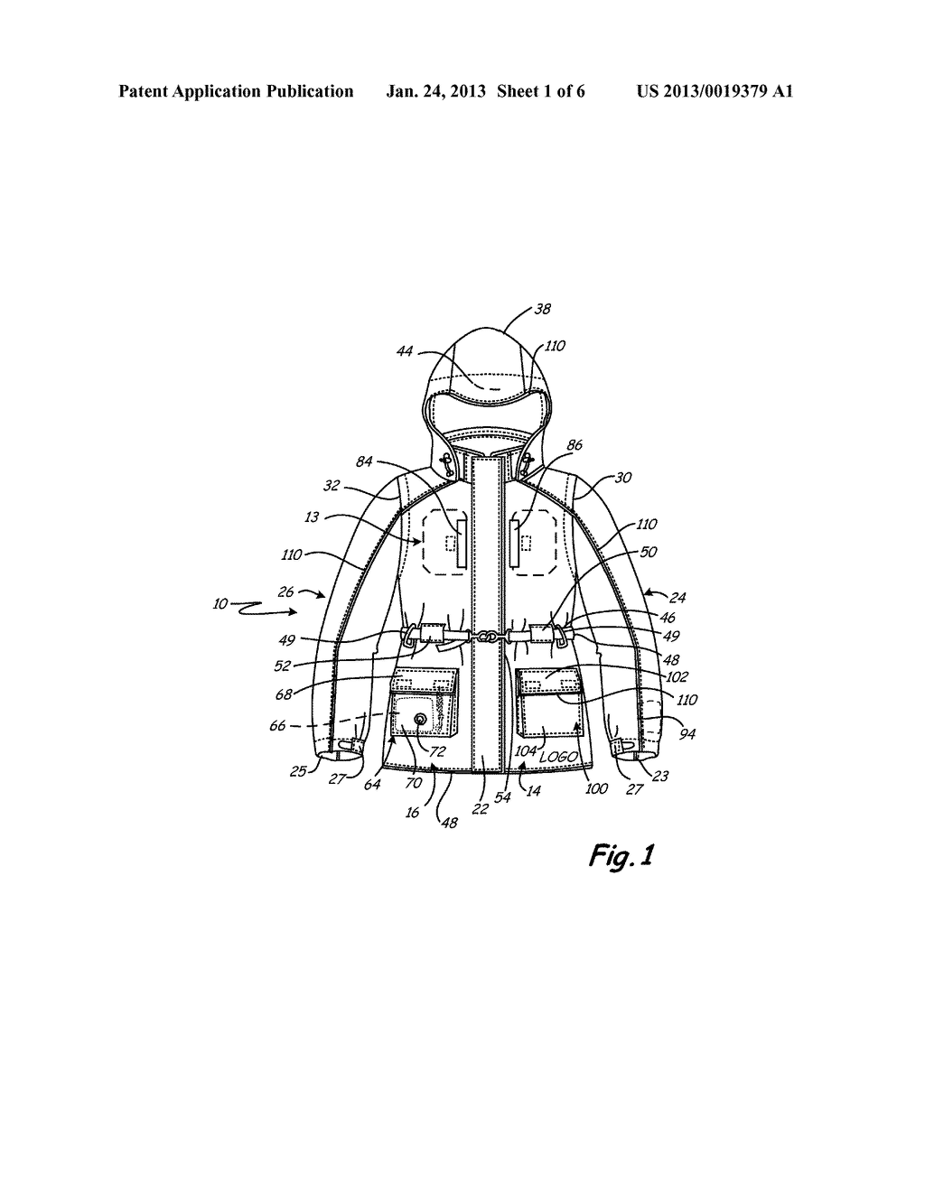 Utility jacket for dog walking - diagram, schematic, and image 02