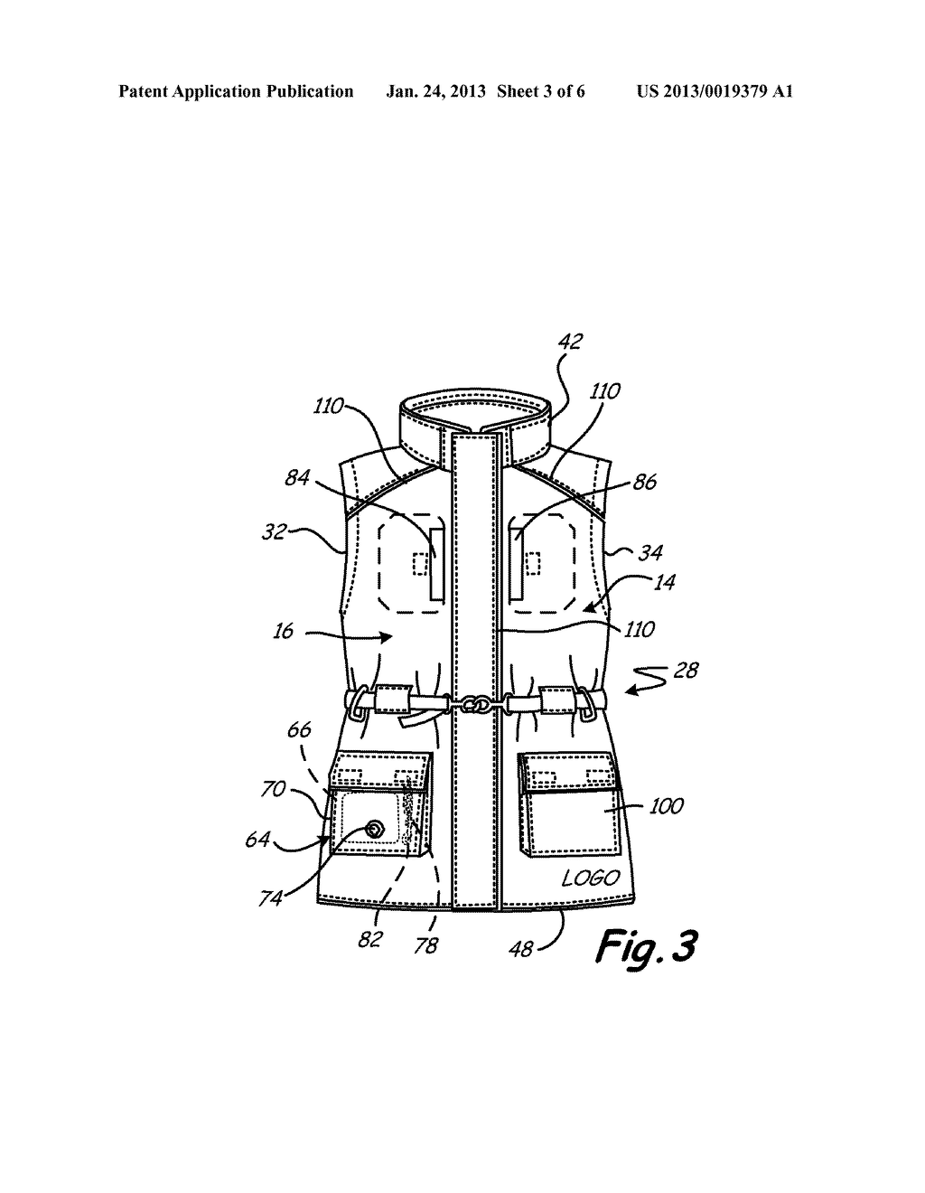 Utility jacket for dog walking - diagram, schematic, and image 04