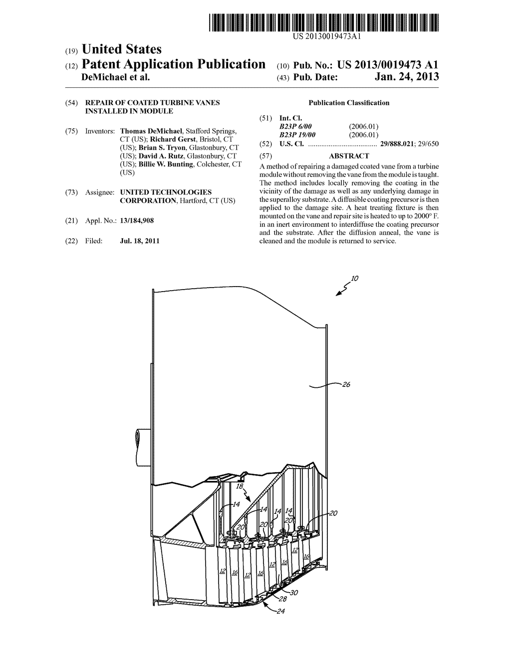 REPAIR OF COATED TURBINE VANES INSTALLED IN MODULE - diagram, schematic, and image 01