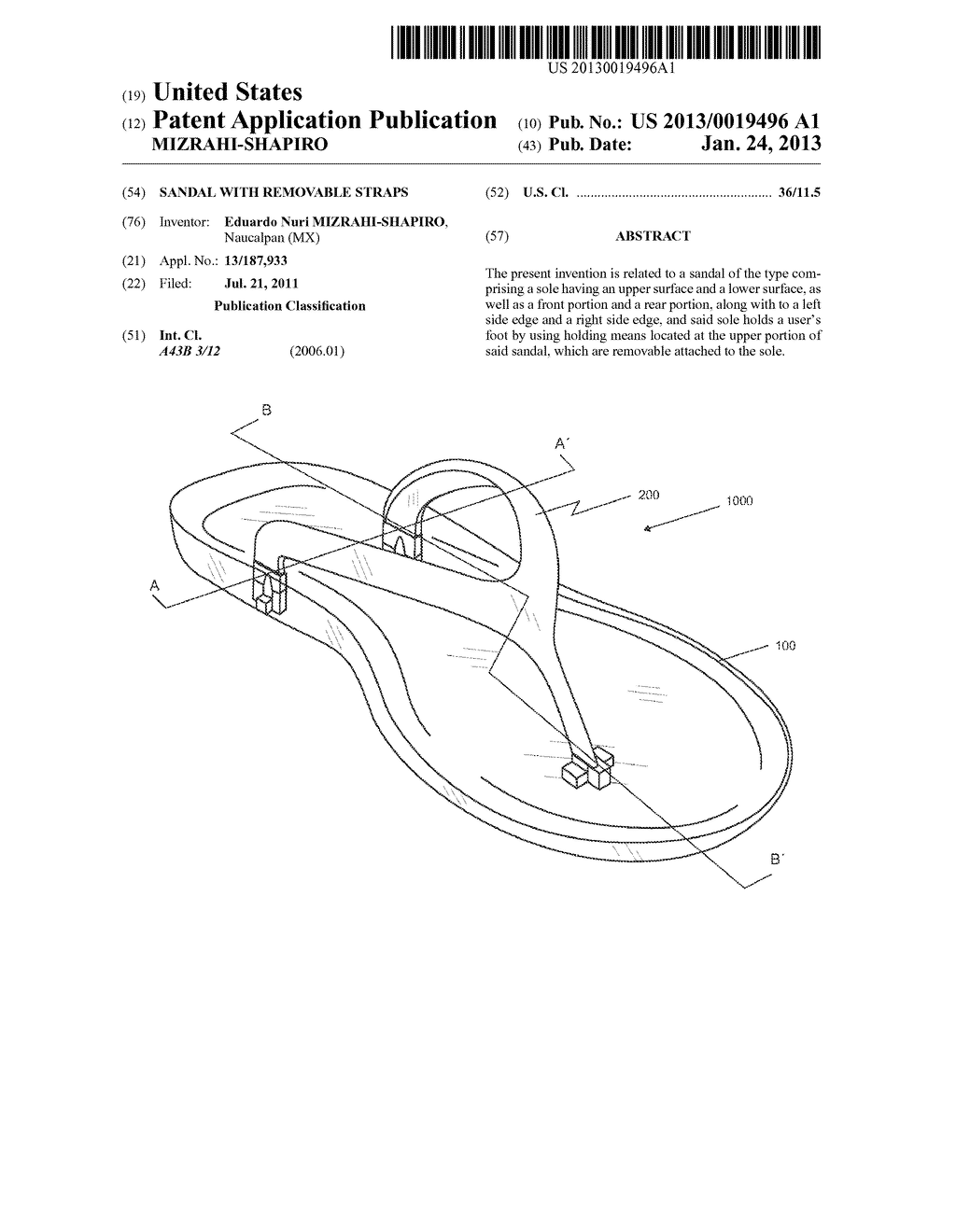 SANDAL WITH REMOVABLE STRAPS - diagram, schematic, and image 01