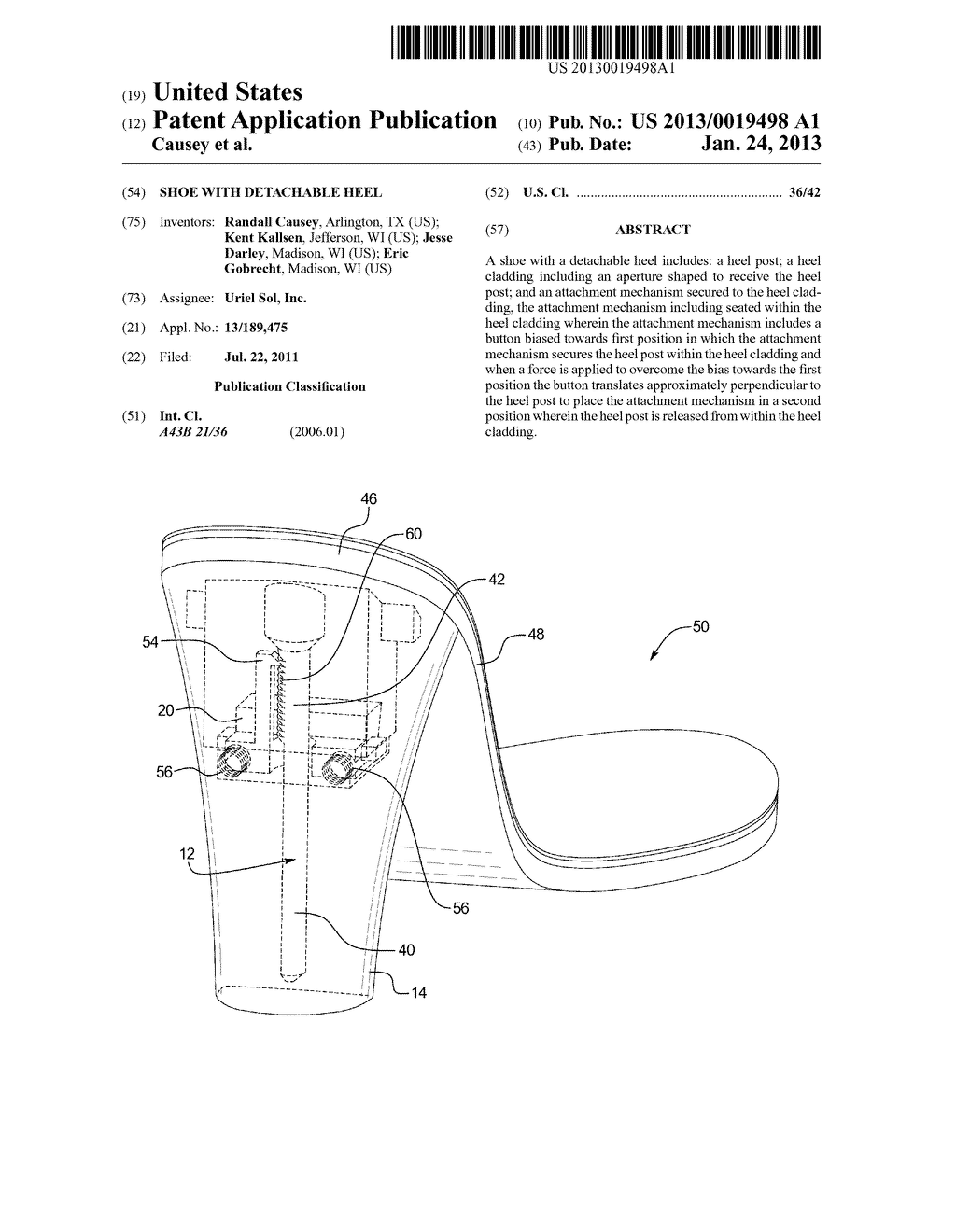 SHOE WITH DETACHABLE HEEL - diagram, schematic, and image 01