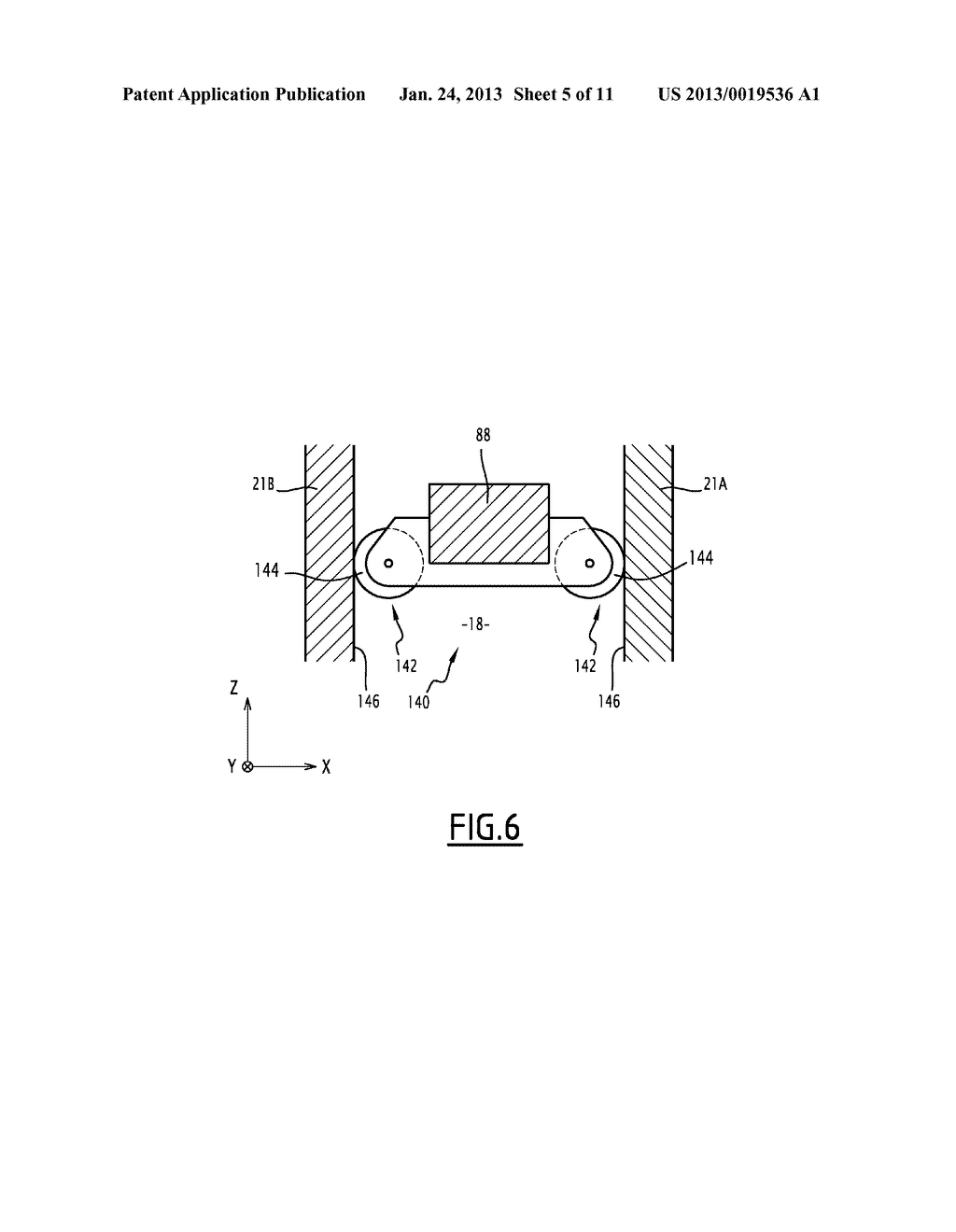SEPARATING ELEMENT FOR A PLATFORM CABIN COMPRISING A PUSH ROD MECHANISM     FOR MOVING A LEAF - diagram, schematic, and image 06