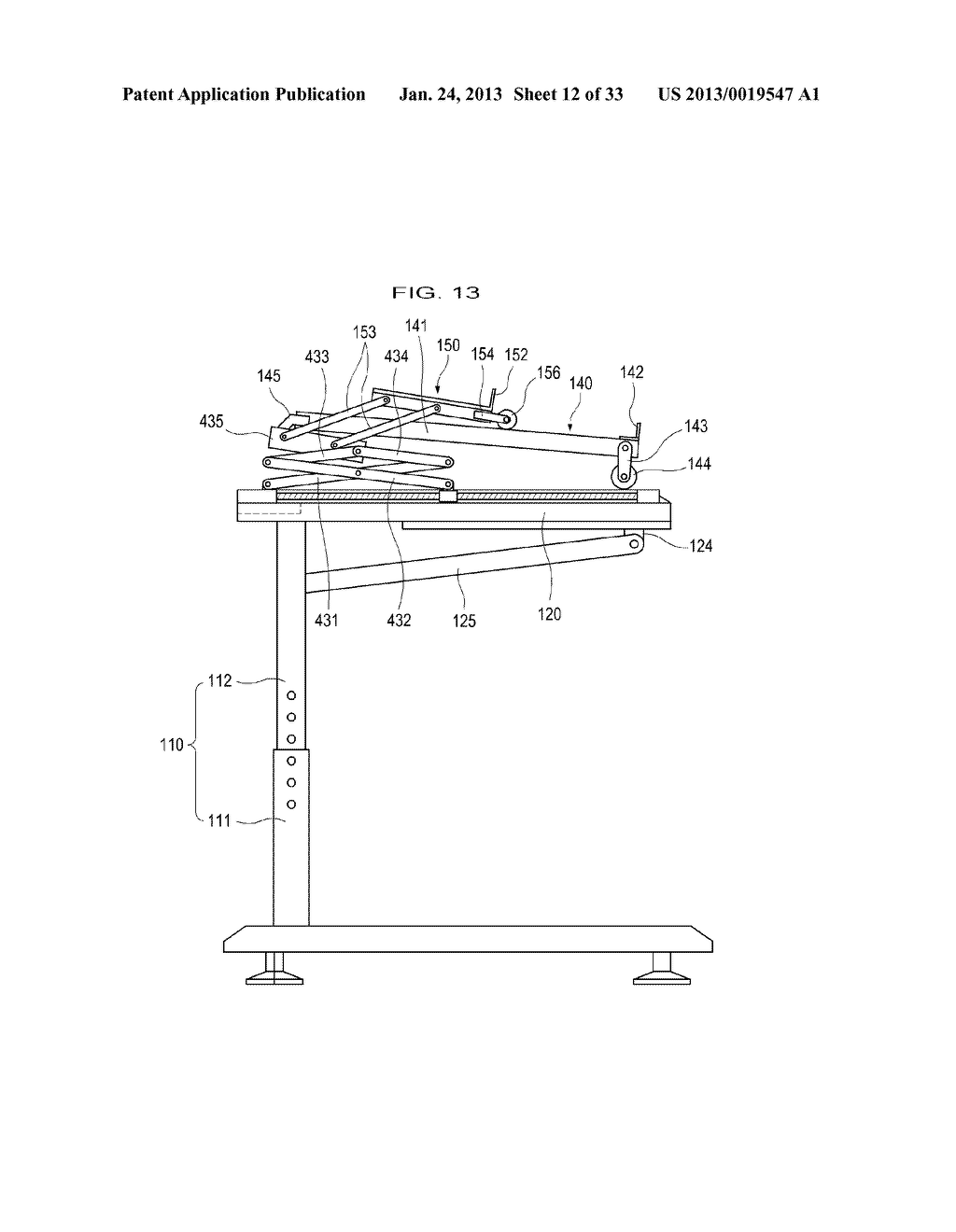 DESK FOR CORRECT POSTURE AND SYSTEM FURNITURE INCLUDING THE SAME - diagram, schematic, and image 13