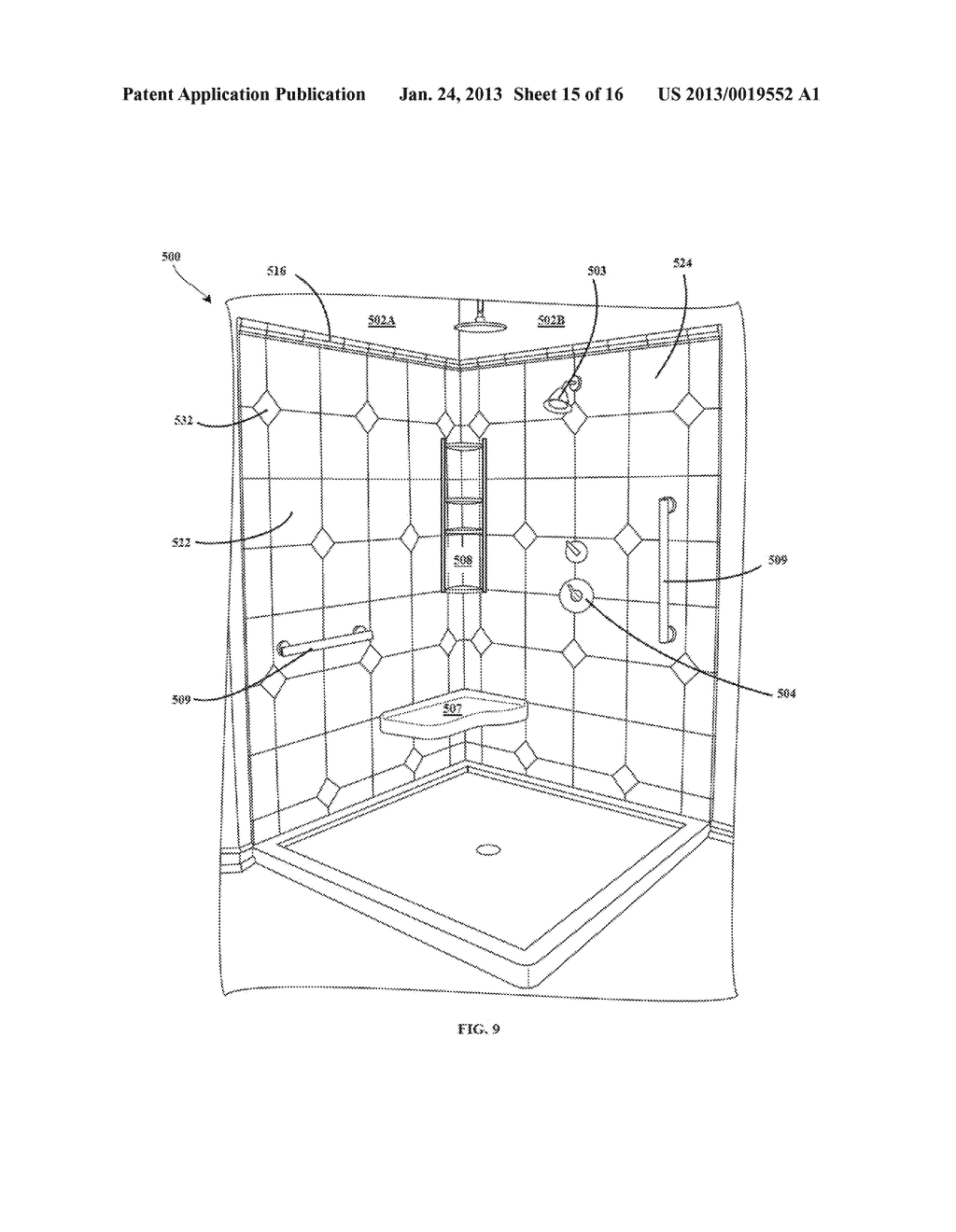 Wall Surround System with Tile Inlays - diagram, schematic, and image 16