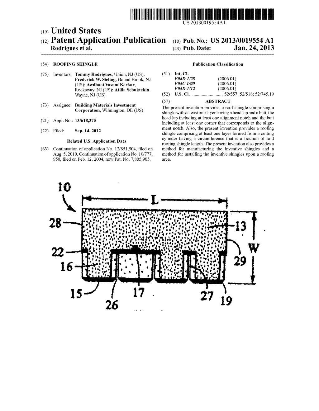 ROOFING SHINGLE - diagram, schematic, and image 01