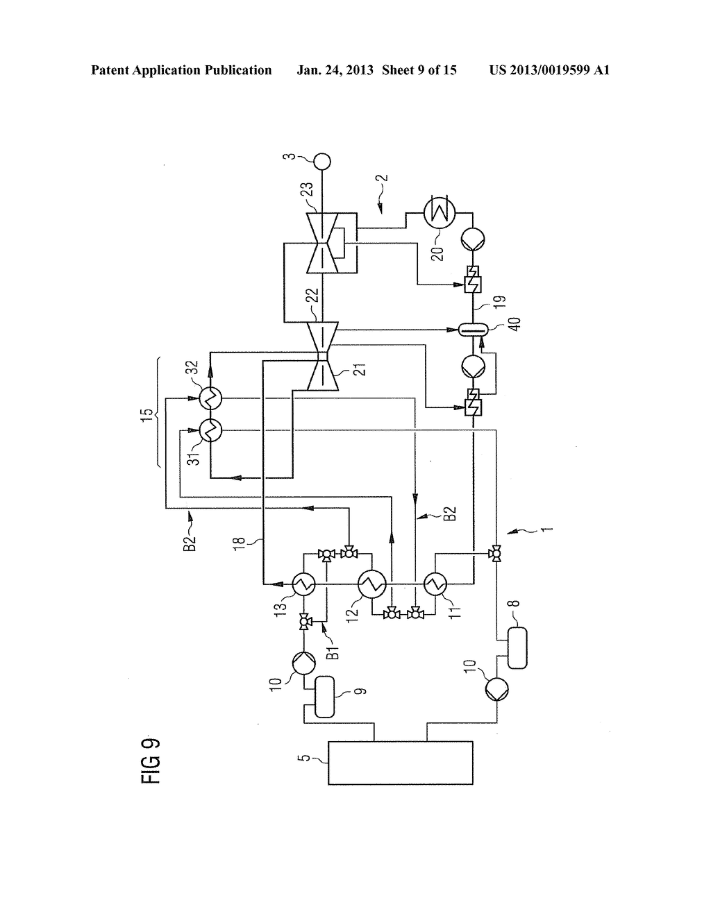 SOLAR THERMAL POWER PLANT USING INDIRECT EVAPORATION AND METHOD FOR     OPERATING SUCH A SOLAR THERMAL POWER PLANT - diagram, schematic, and image 10