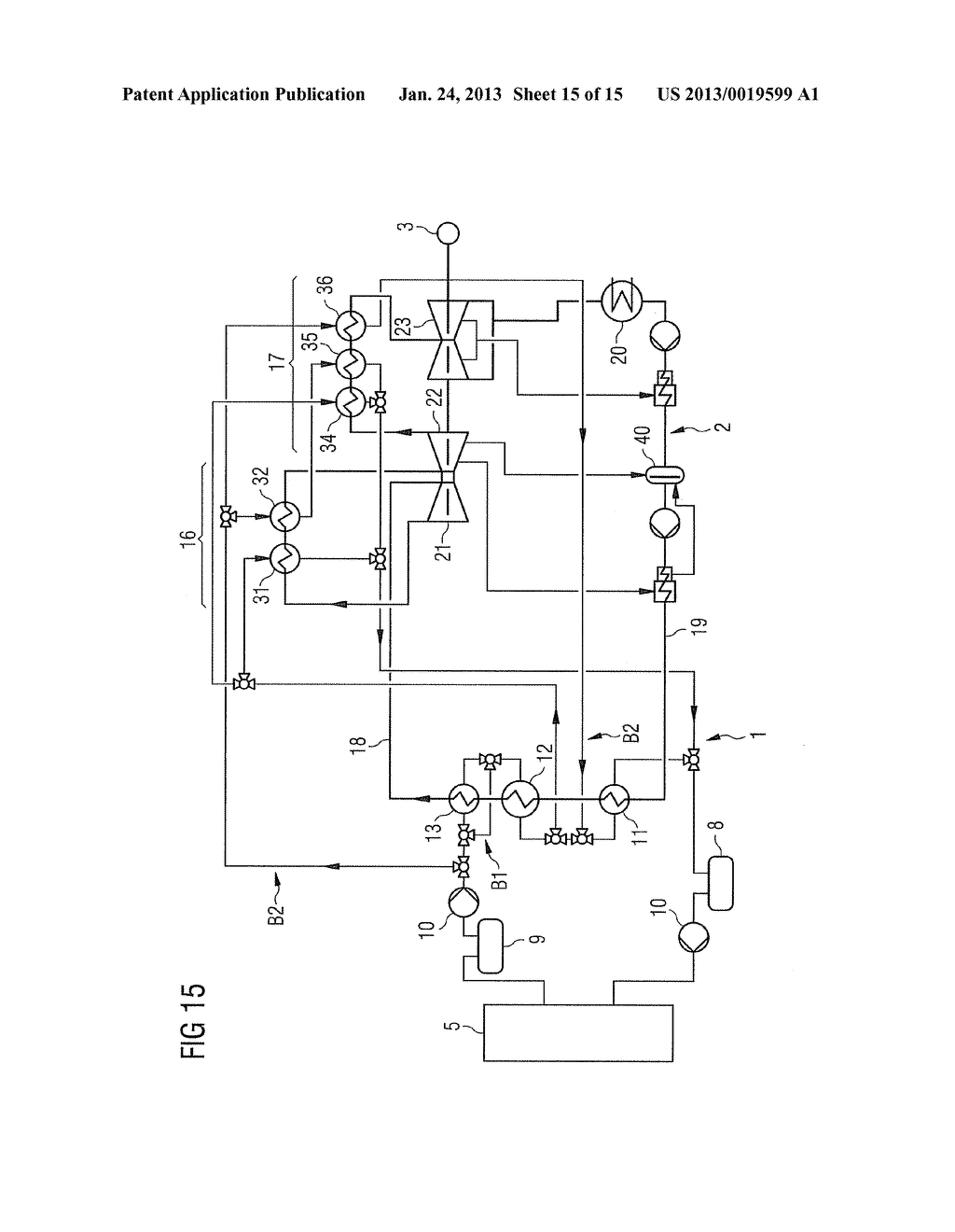 SOLAR THERMAL POWER PLANT USING INDIRECT EVAPORATION AND METHOD FOR     OPERATING SUCH A SOLAR THERMAL POWER PLANT - diagram, schematic, and image 16