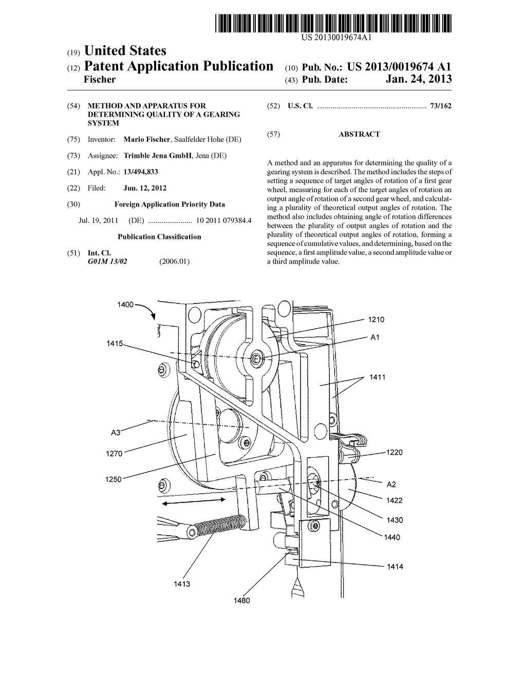Method and Apparatus for Determining Quality of a Gearing System - diagram, schematic, and image 01