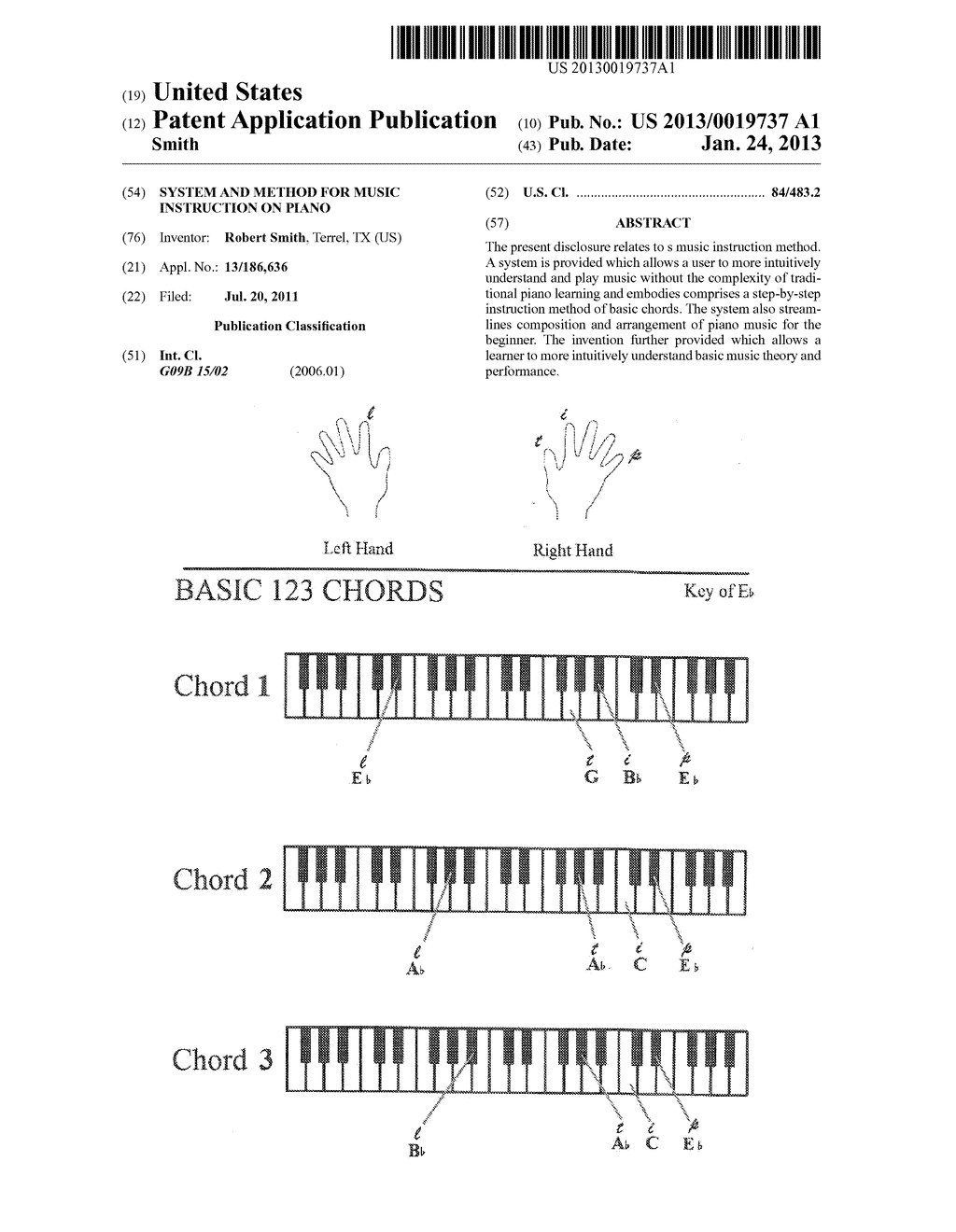 SYSTEM AND METHOD FOR MUSIC INSTRUCTION ON PIANO - diagram, schematic, and image 01