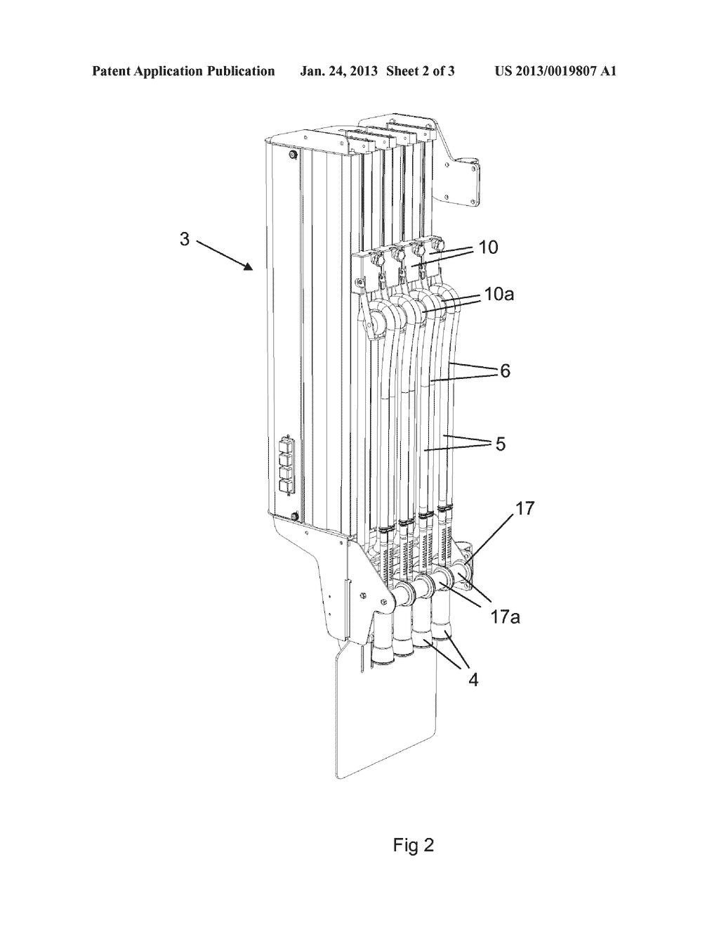 POSITIONING SYSTEM FOR AT LEAST ONE FLEXIBLE TUBULAR ELEMENT CONNECTED TO     A CUP-SHAPED MEMBER - diagram, schematic, and image 03