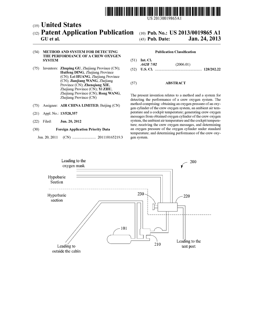 METHOD AND SYSTEM FOR DETECTING THE PERFORMANCE OF A CREW OXYGEN SYSTEM - diagram, schematic, and image 01