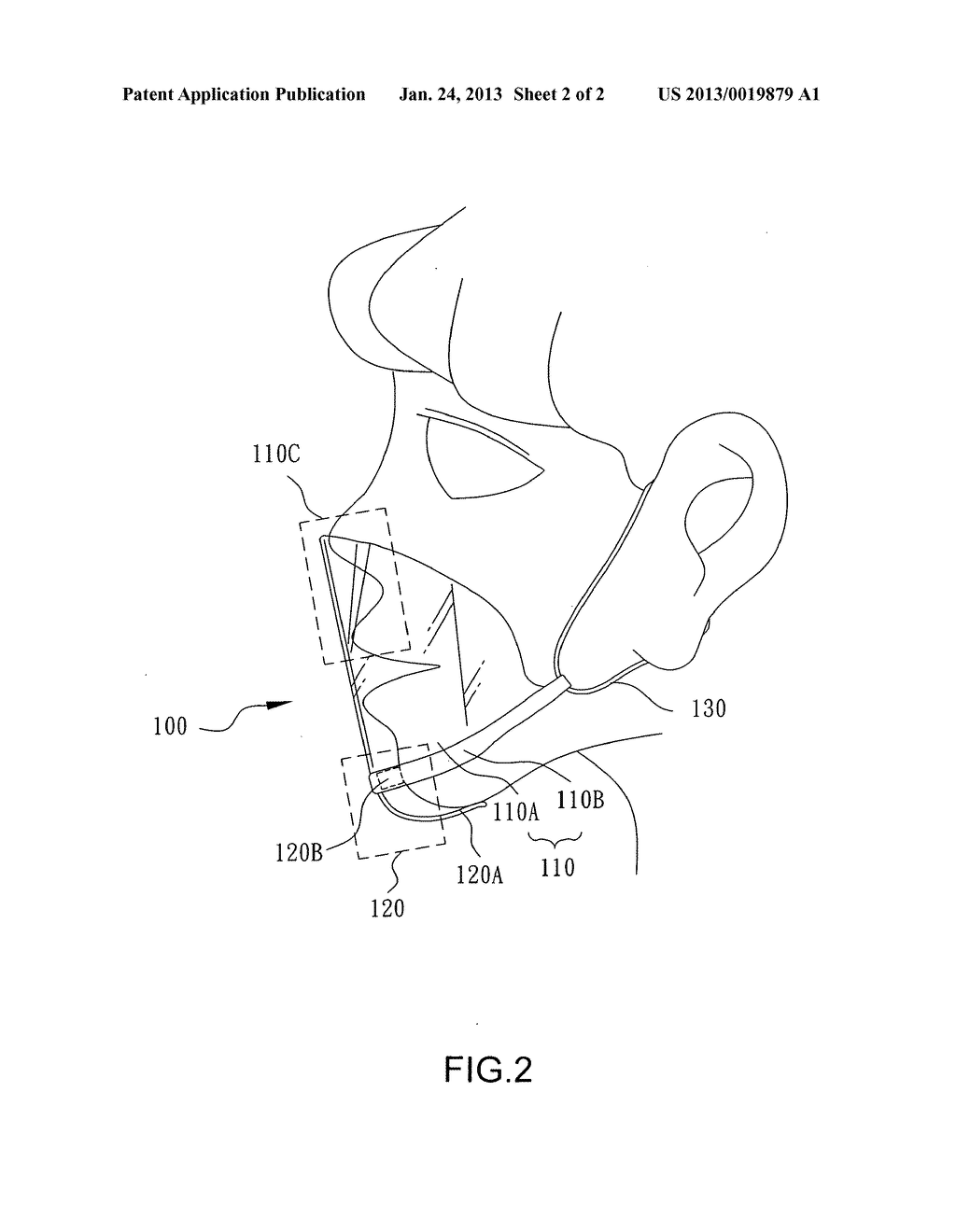 Mask with chin support - diagram, schematic, and image 03