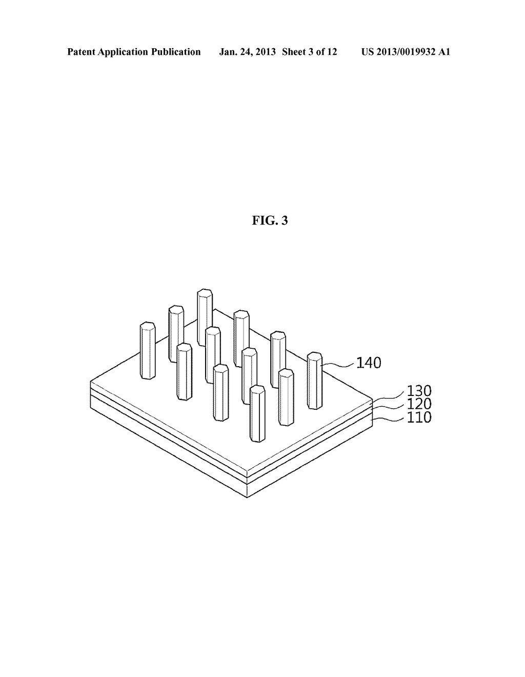 Nanostructure Array Substrate, Method for Fabricating the Same and     Dye-Sensitized Solar Cell Using the Same - diagram, schematic, and image 04