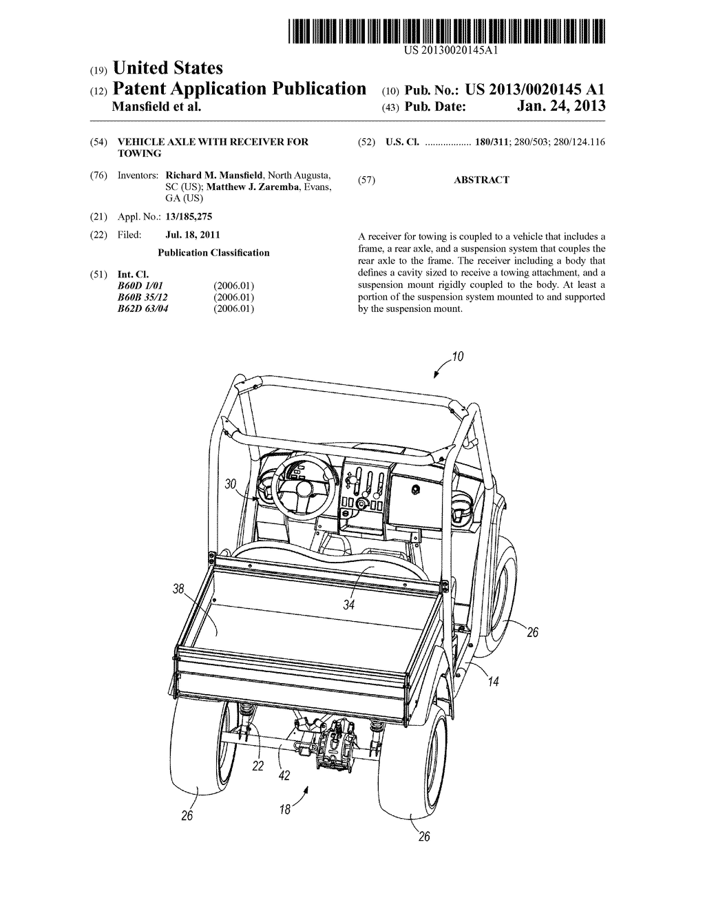 VEHICLE AXLE WITH RECEIVER FOR TOWING - diagram, schematic, and image 01