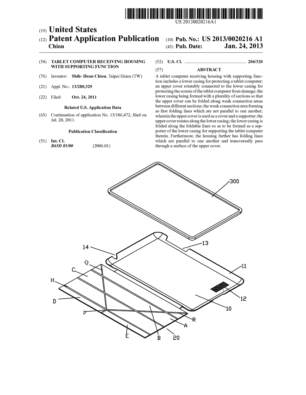 TABLET COMPUTER RECEIVING HOUSING WITH SUPPORTING FUNCTION - diagram, schematic, and image 01