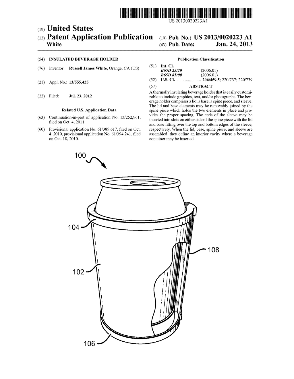 INSULATED BEVERAGE HOLDER - diagram, schematic, and image 01